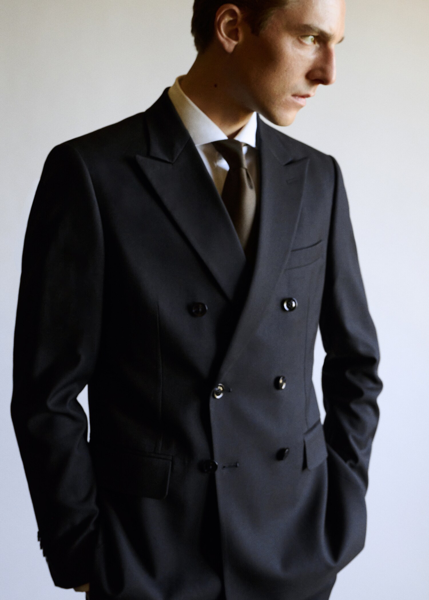 Monaco double-breasted slim-fit suit jacket - Details of the article 3