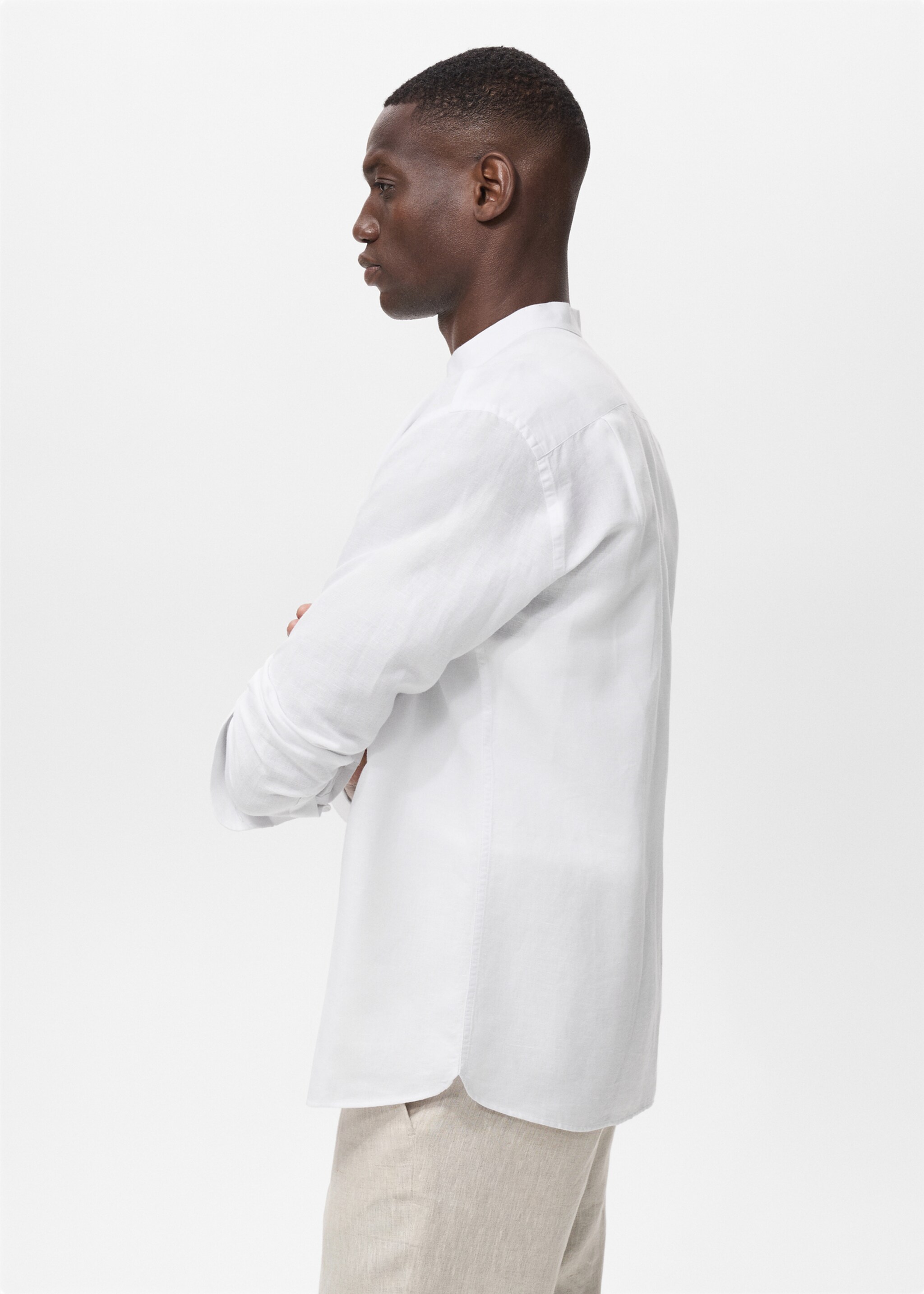 Mao collar linen shirt - Details of the article 4
