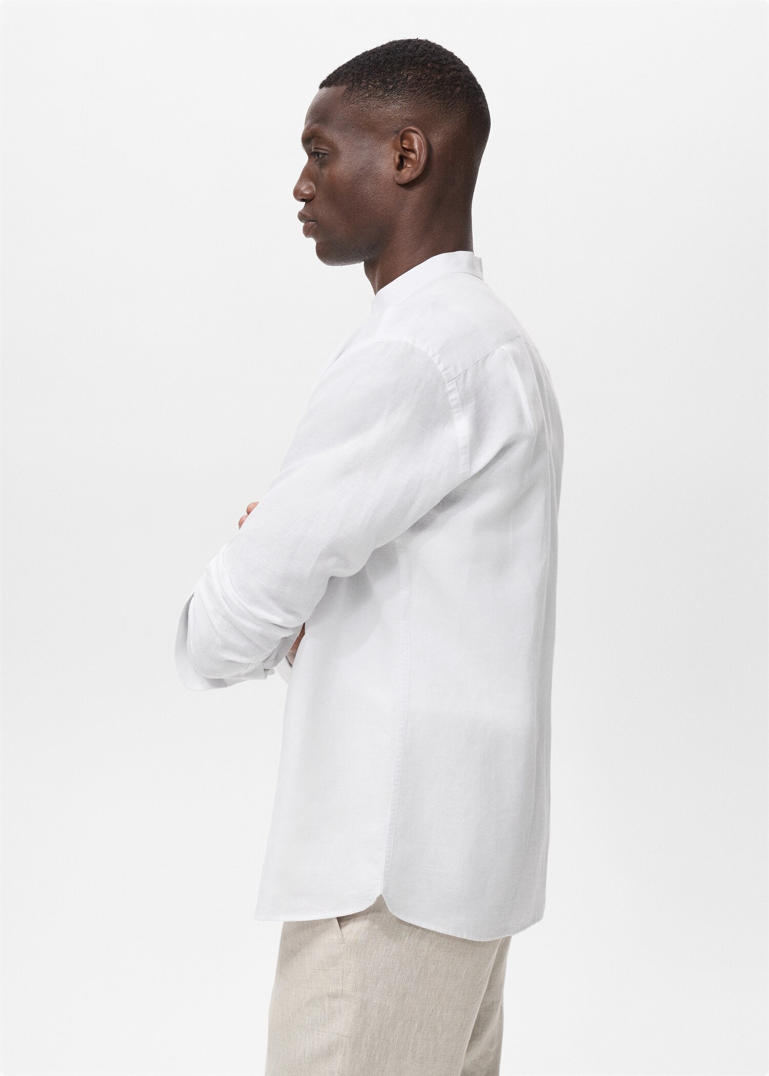 Mao collar linen shirt - Details of the article 4
