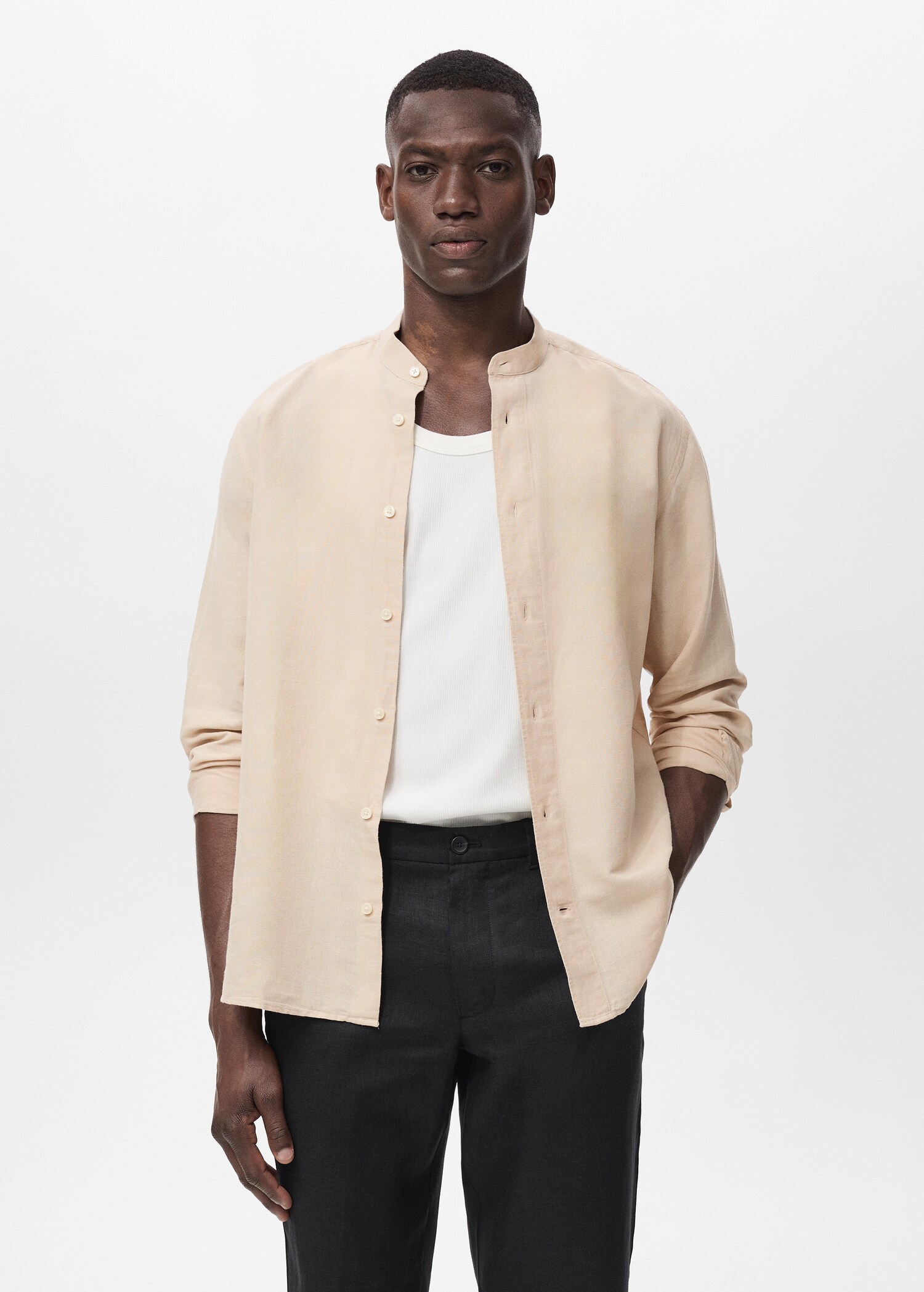 Mao collar linen shirt - Medium plane
