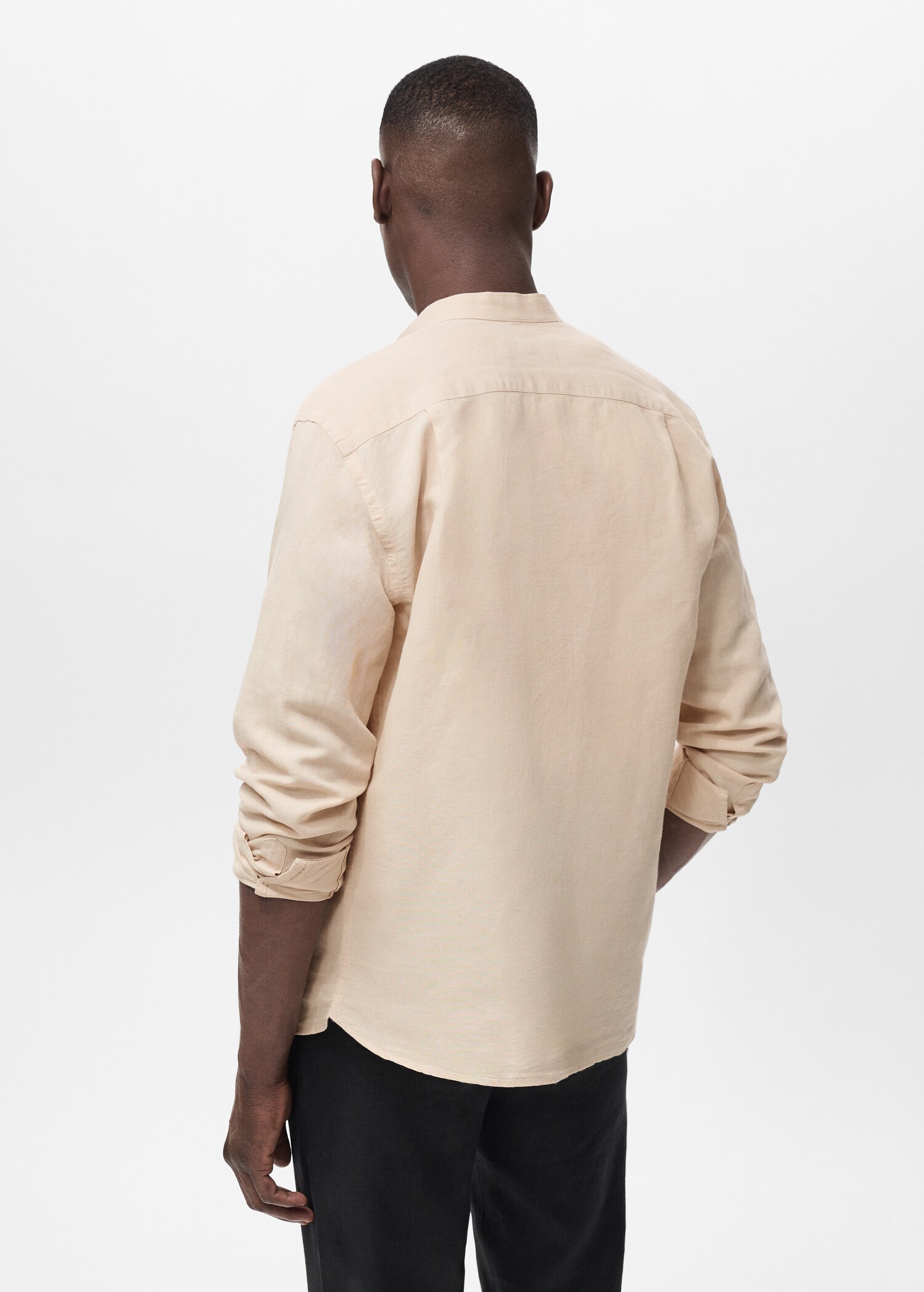 Mao collar linen shirt - Reverse of the article