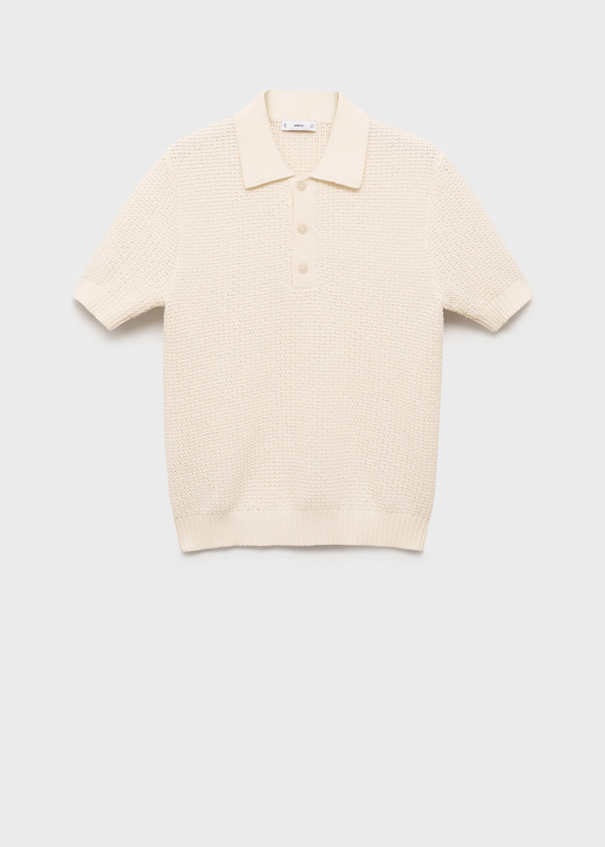 Openwork cotton knitte polo shirt - Article without model