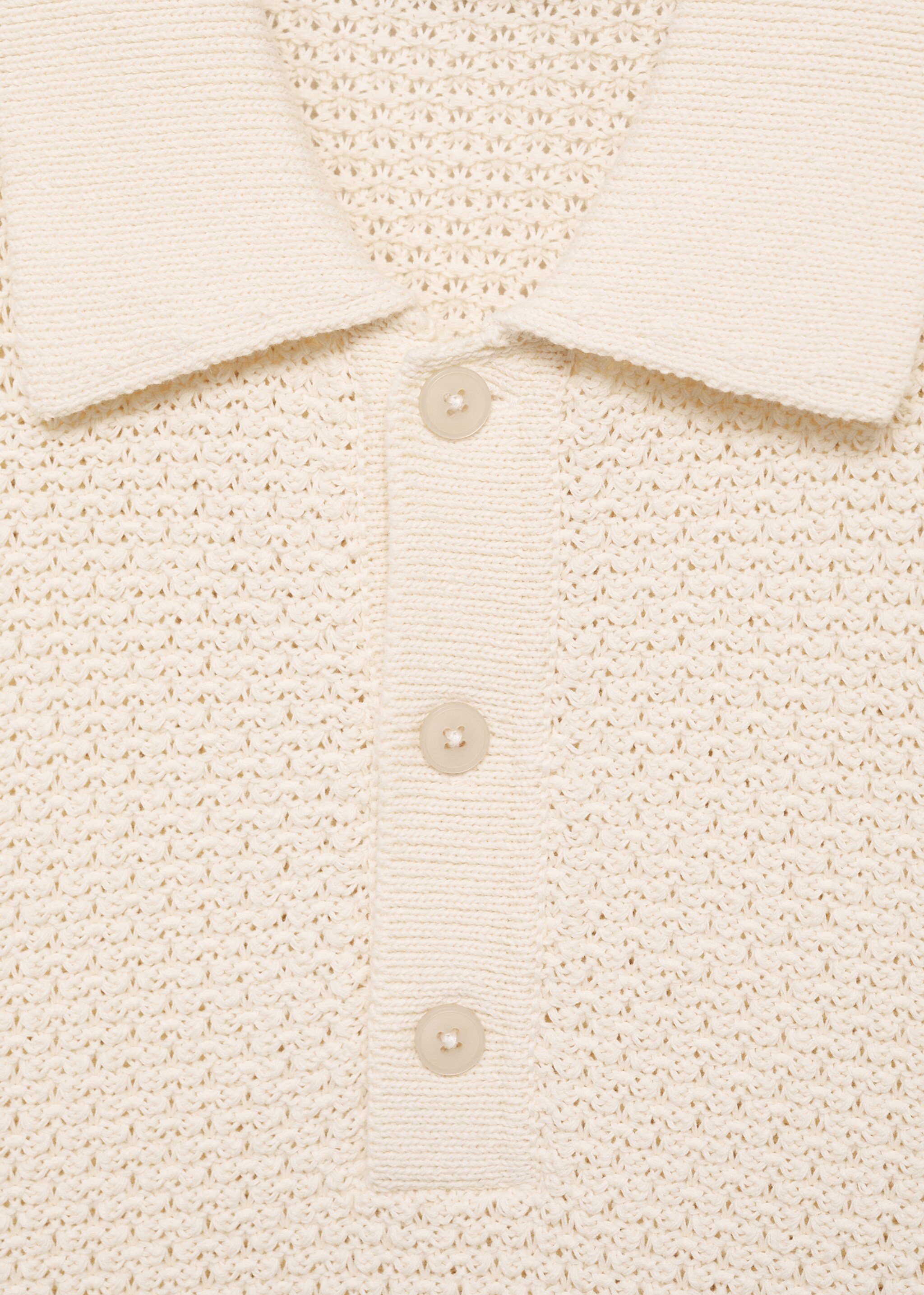 Openwork cotton knitte polo shirt - Details of the article 8