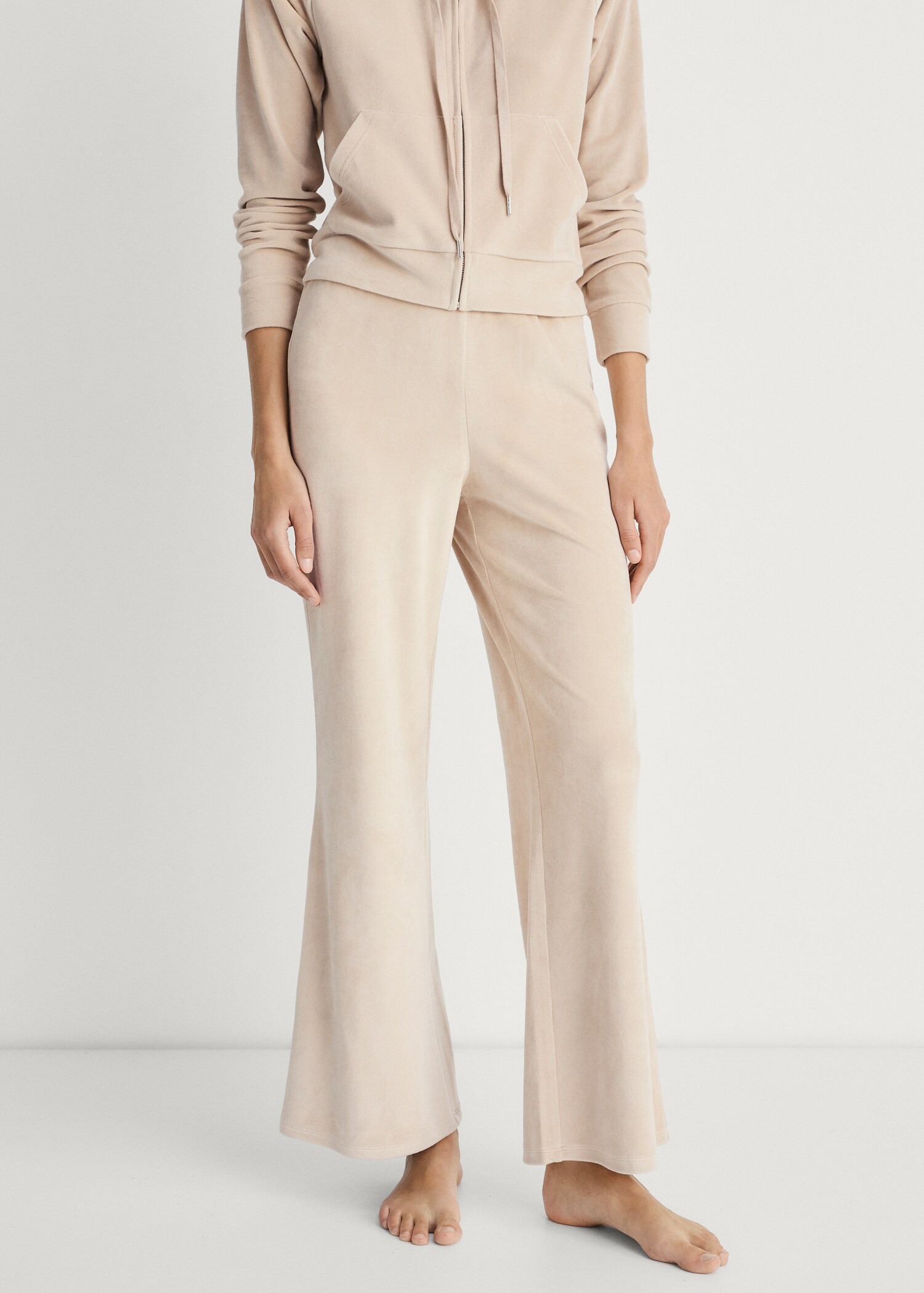 Soft-touch velour pants - Medium plane