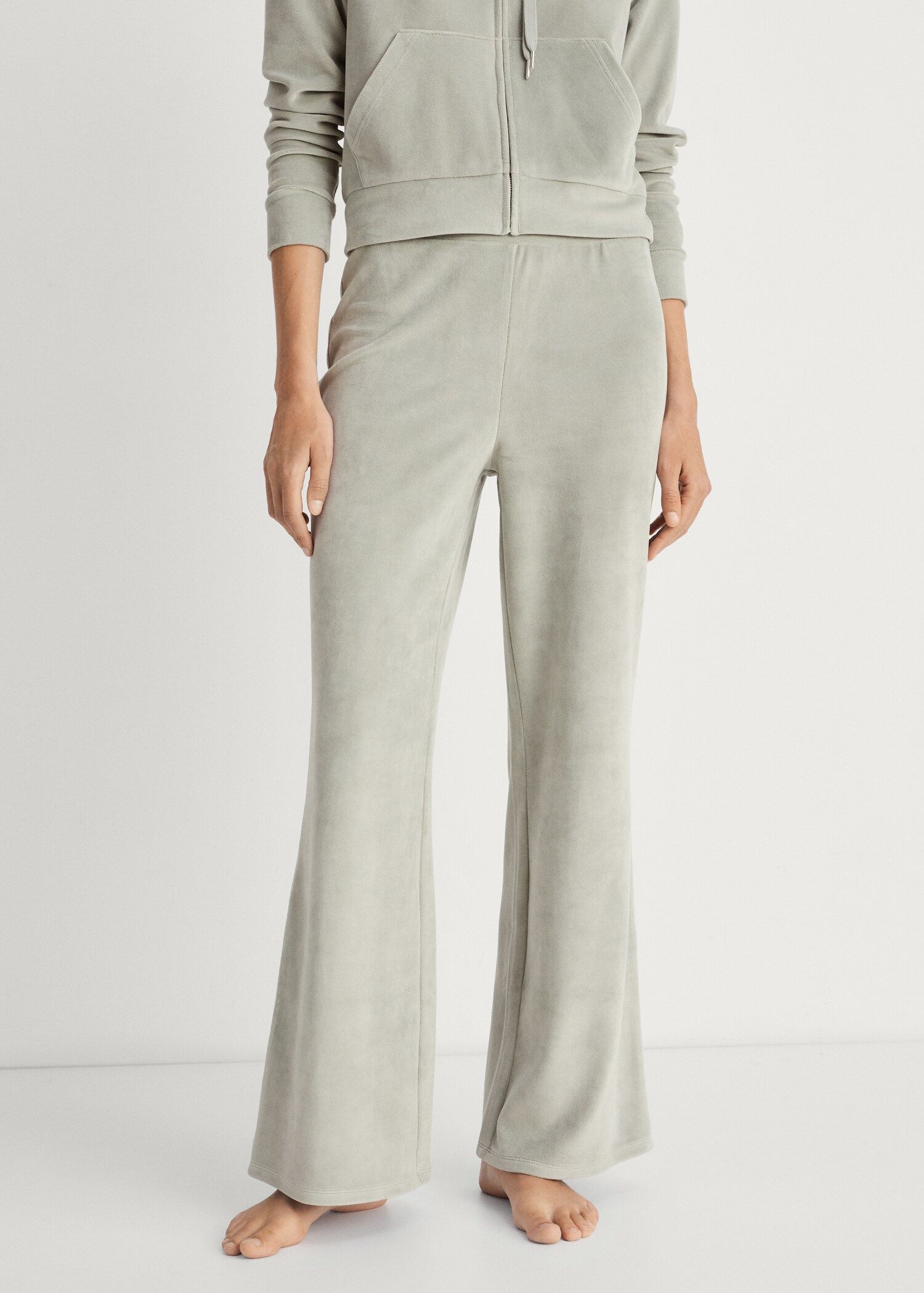 Soft-touch velour pants - Medium plane