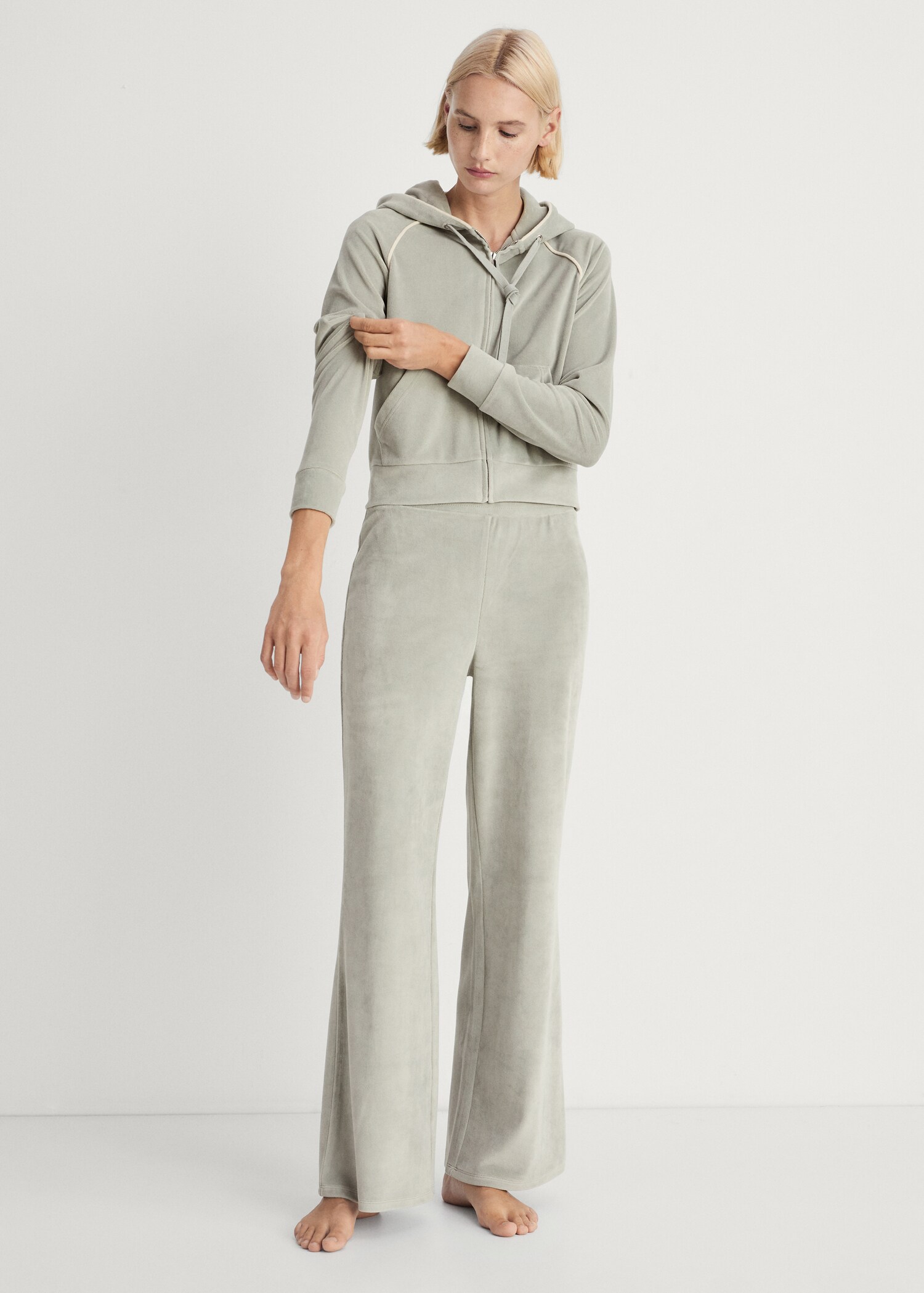 Soft-touch velour pants - General plane