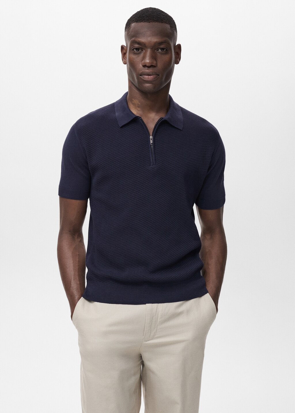 トップス WACKOMARIA 18SS Knit Polo Shirt-Navy/M WACKO MARIA Knit Polo Shirt Type-2 in Black | FWRD