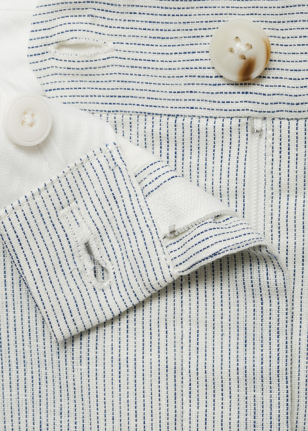 Straight-fit linen-blend suit pants