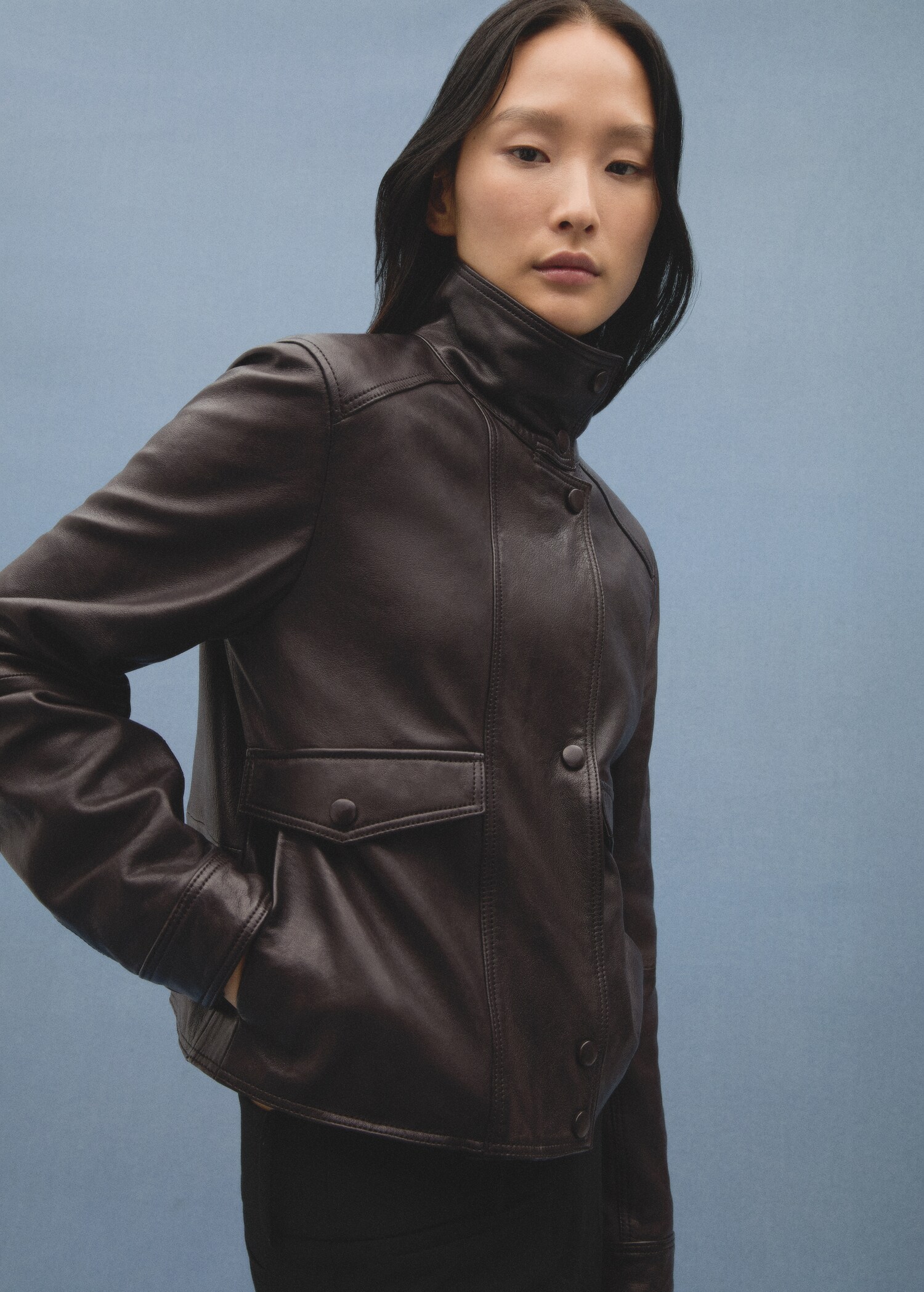 Pockets leather jacket - Details of the article 5