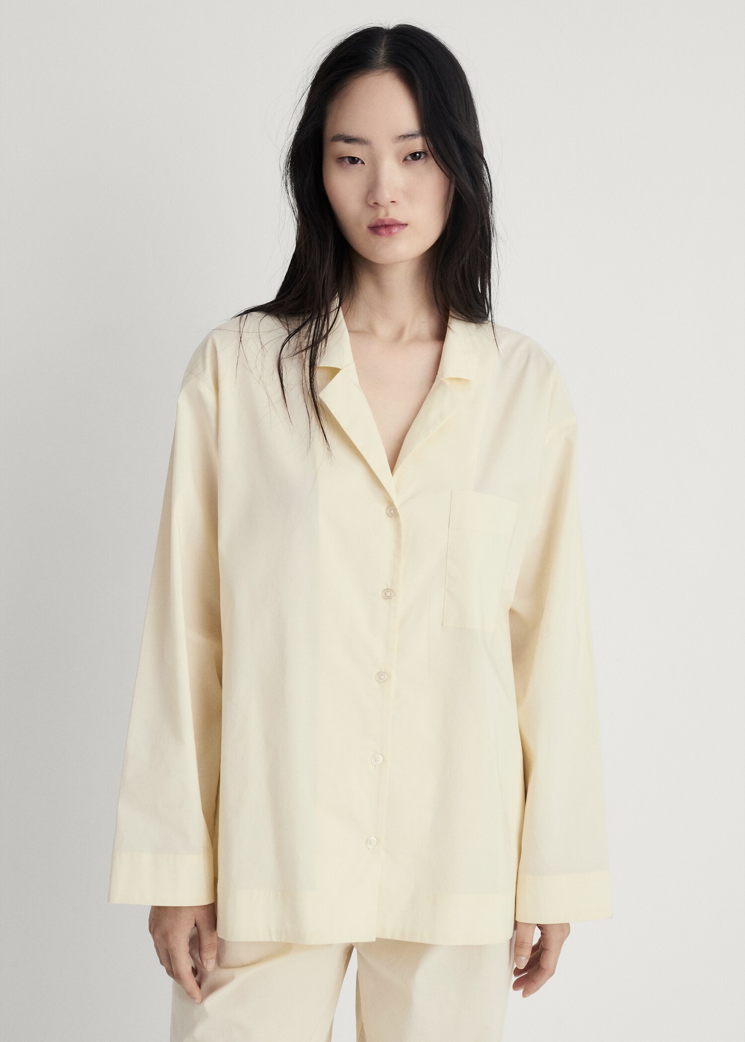 Garment-washed cotton shirt - Medium plane
