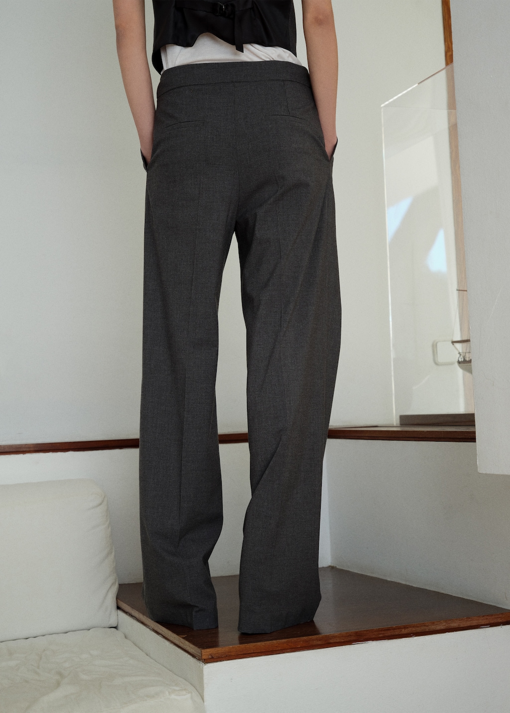Straight-fit suit pants