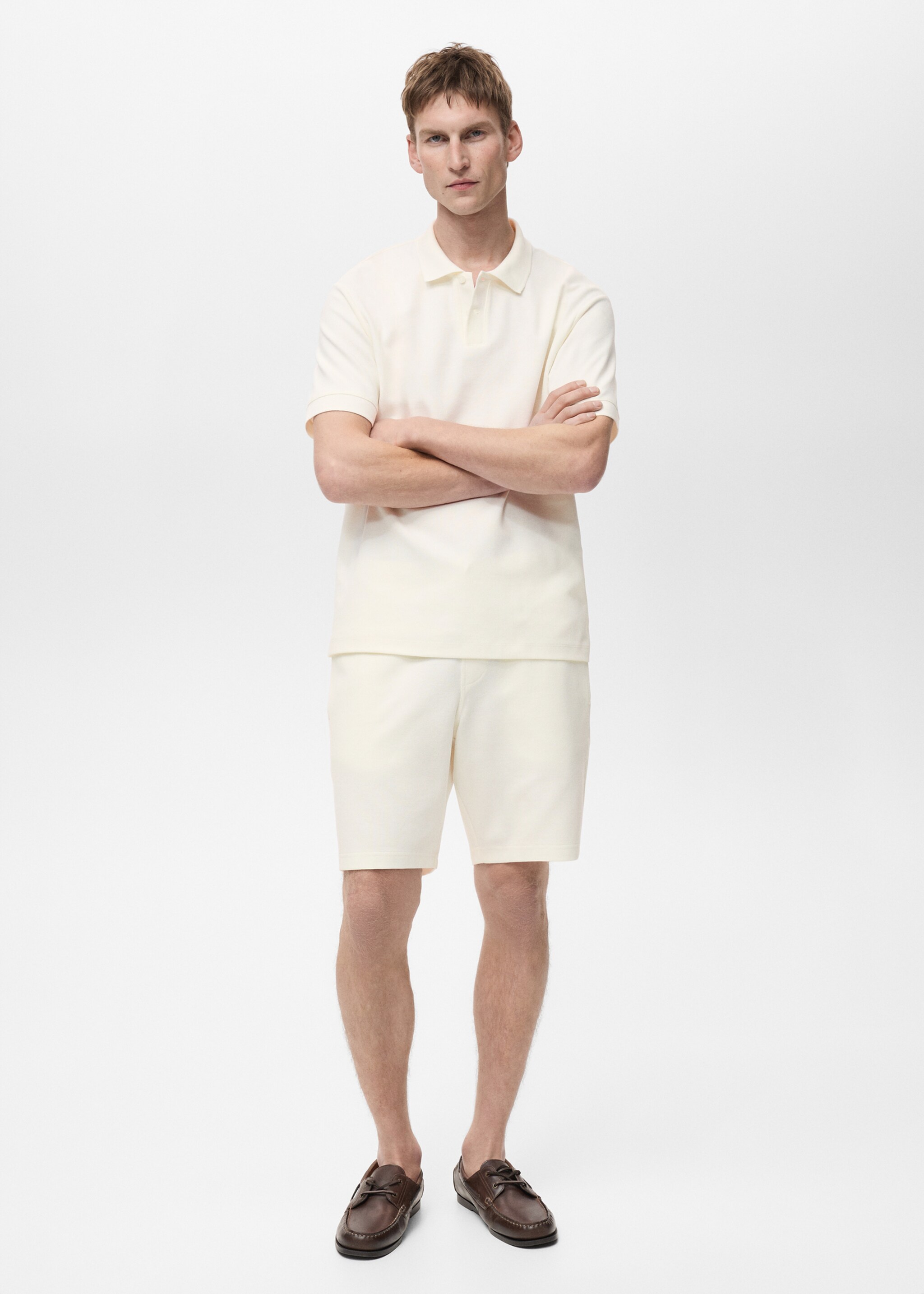 Structured knitted polo shirt - General plane