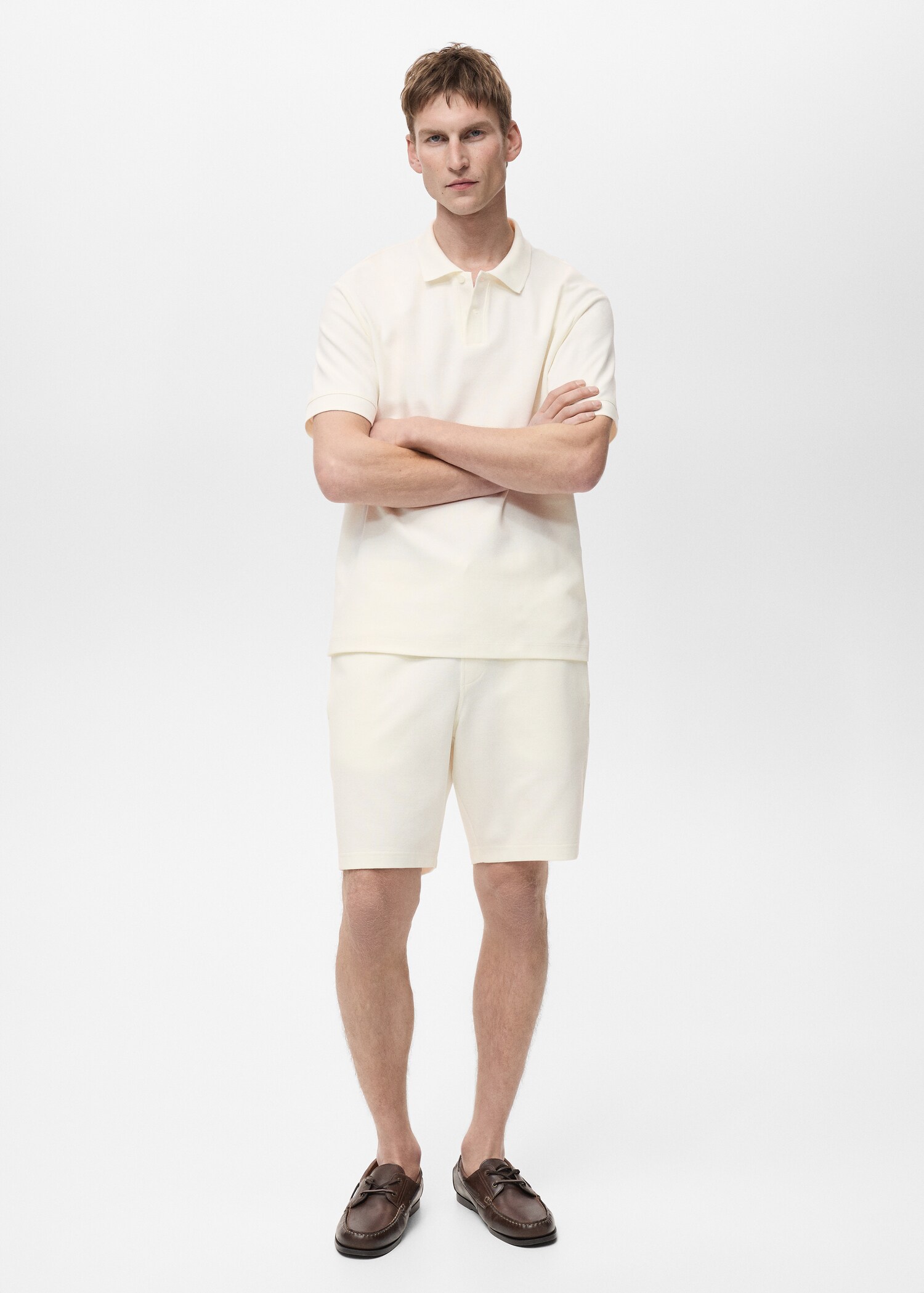 Structured knitted polo shirt - General plane