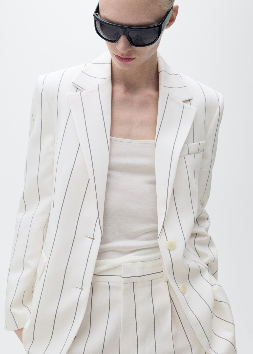 Pinstripe suit jacket
