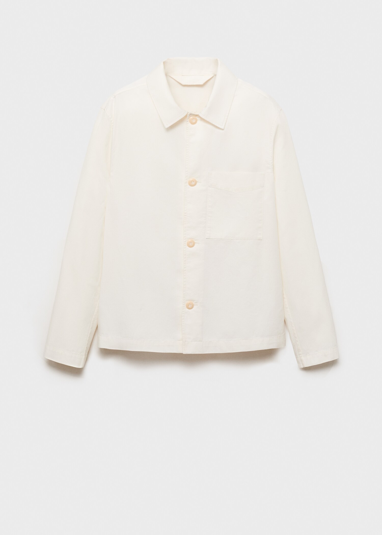 Linen-cotton overshirt with pocket - Article without model