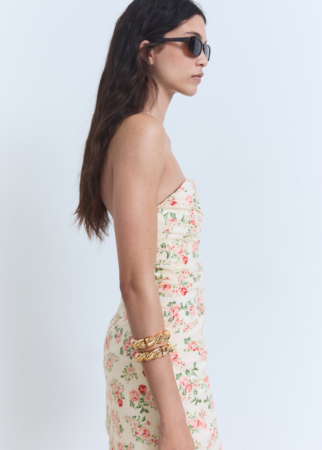 Strapless floral dress