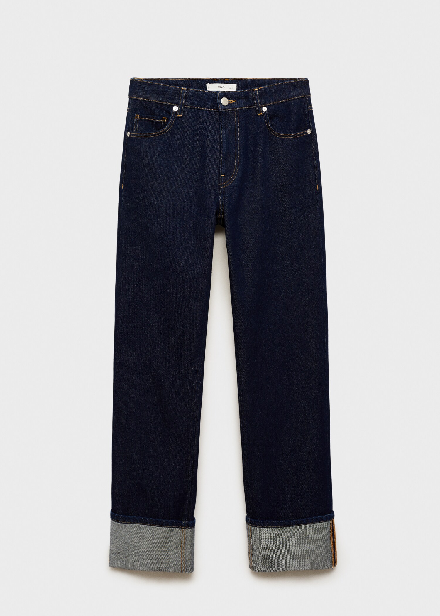 Jeans rinse wash bajo vuelto - Artículo sin modelo