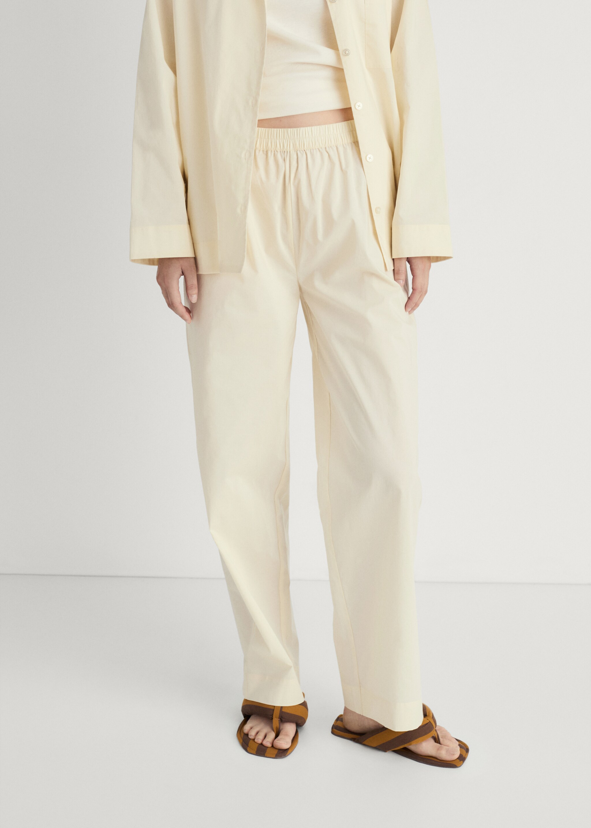 Pantalon en coton garment washed - Plan moyen
