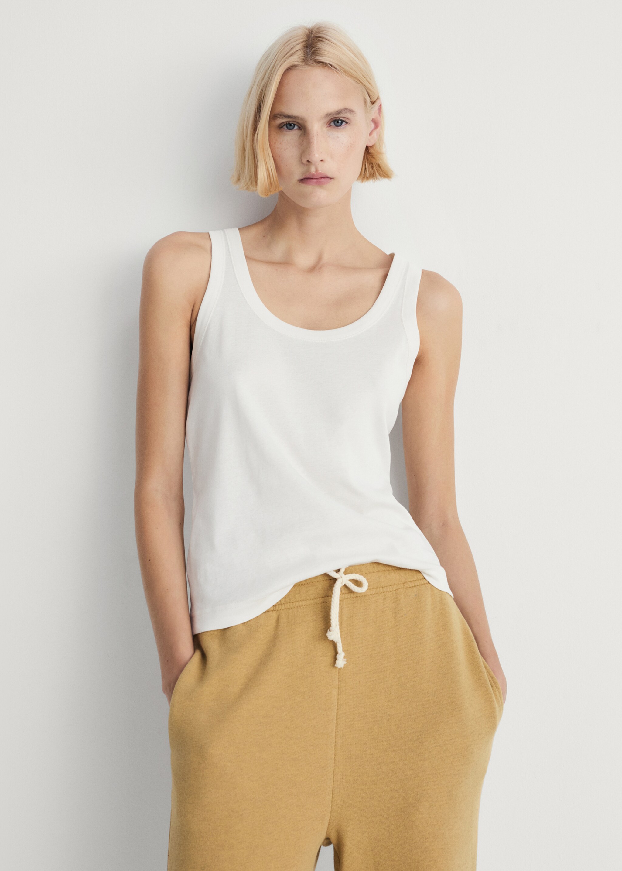 Top pyjamas cotton suspenders - Medium plane