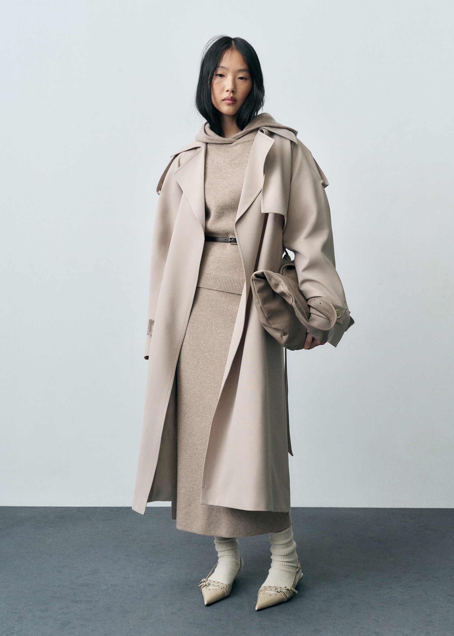 Wool-blend hooded sweater - General plane