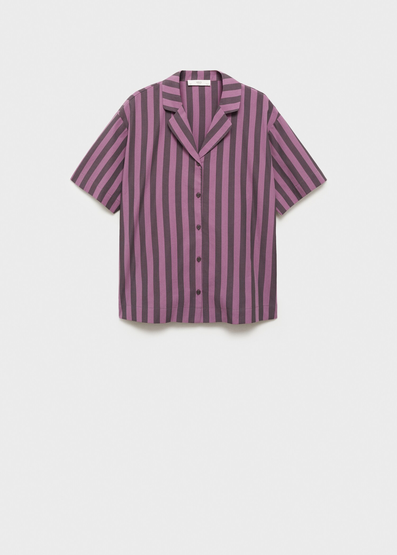Chemise courte rayures tissu bicolore - Article sans modèle