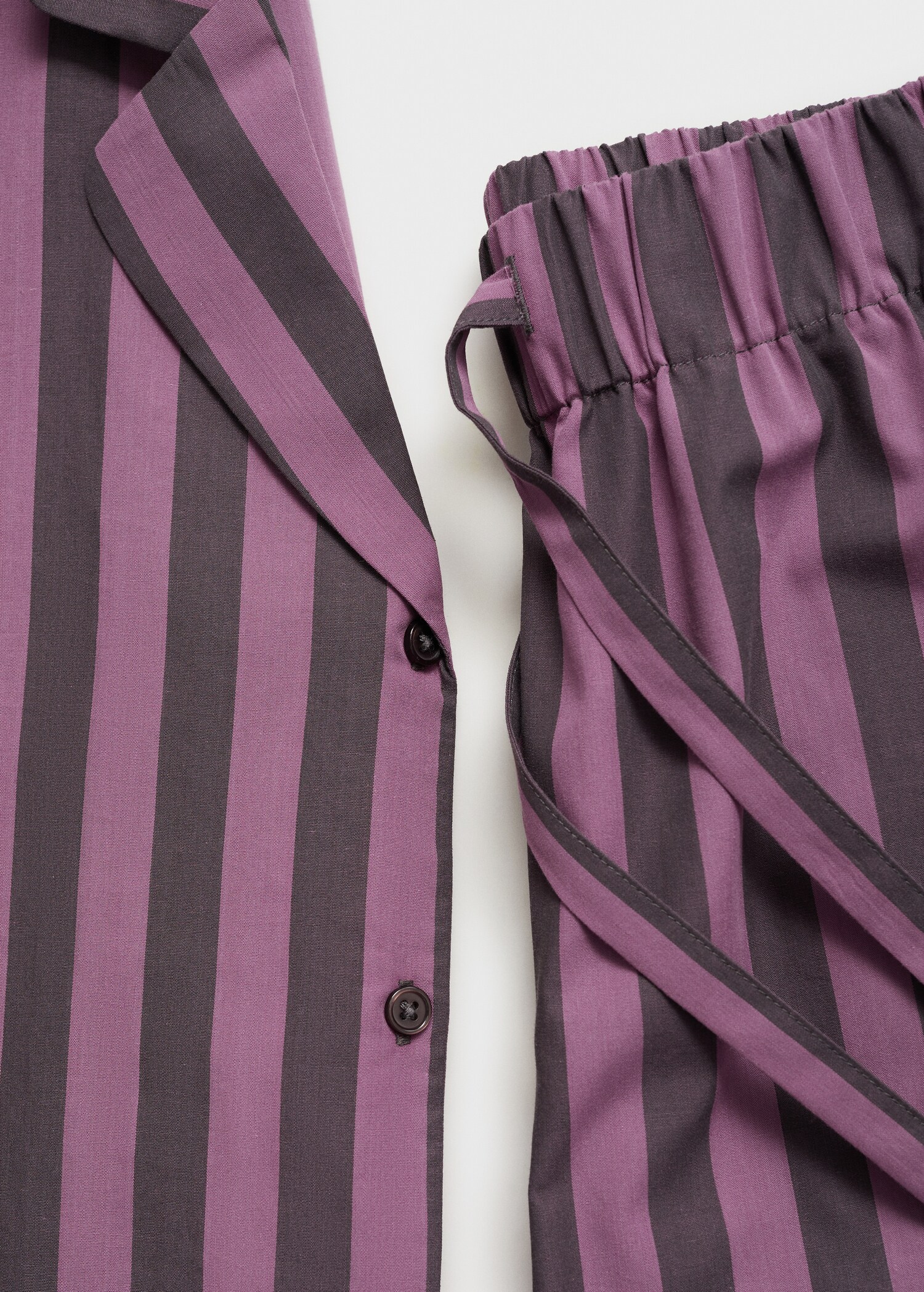 Chemise courte rayures tissu bicolore - Détail de l'article 0