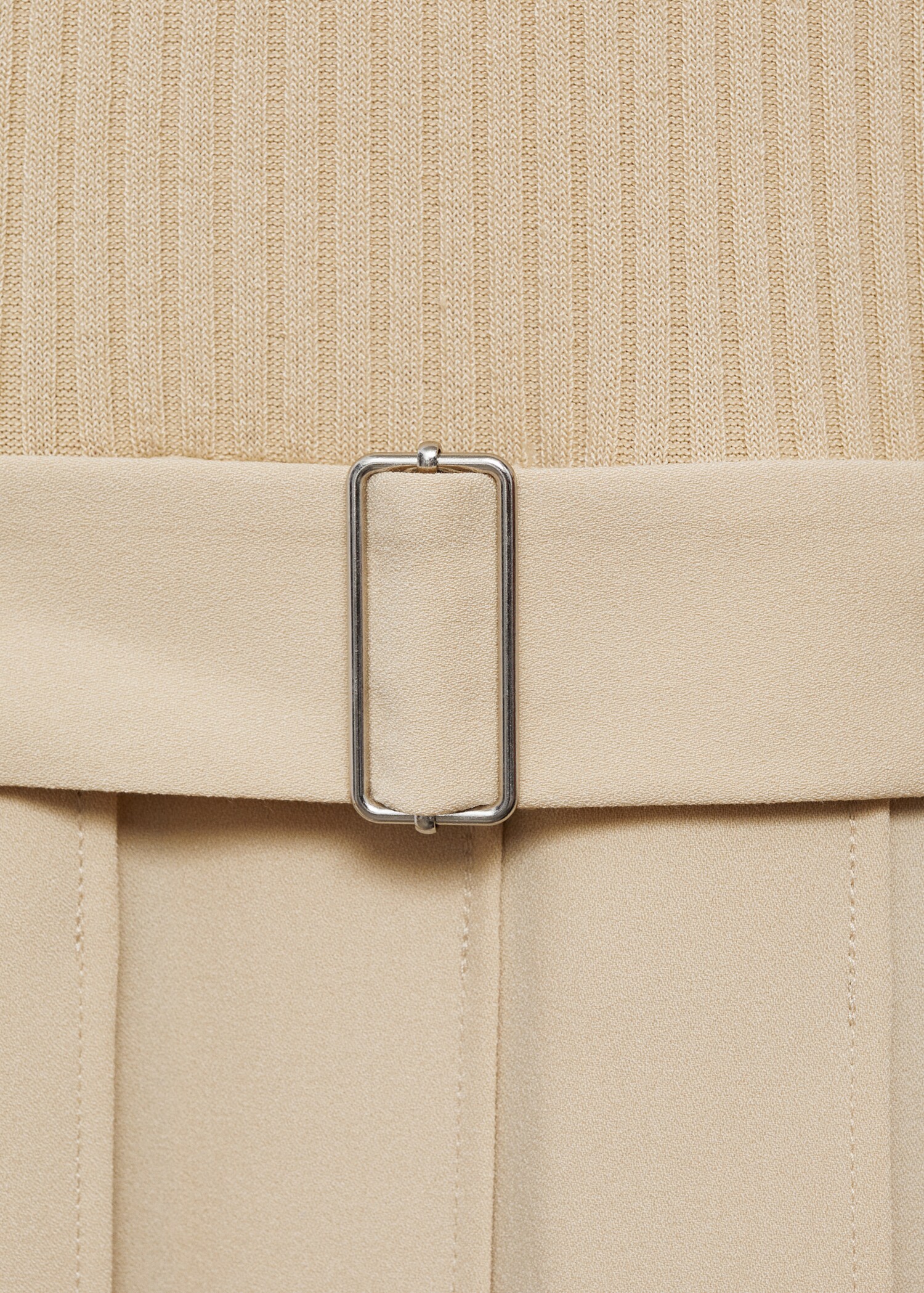 Robe à ceinture tissu combiné - Détail de l'article 0