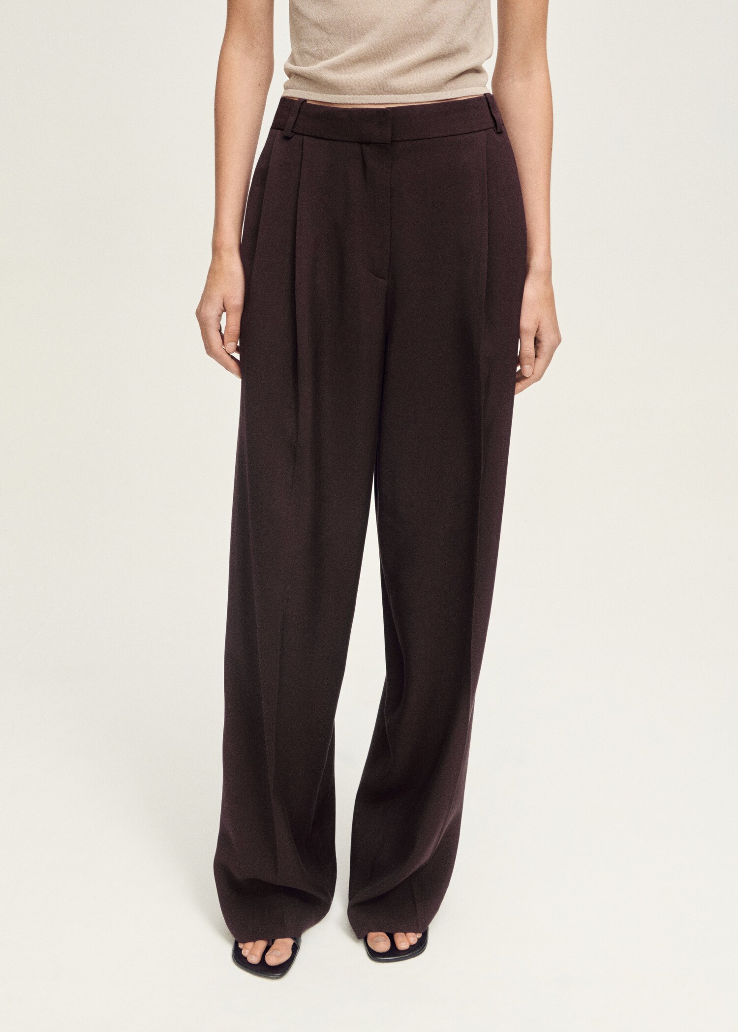 Wideleg pleated trousers - Medium plane