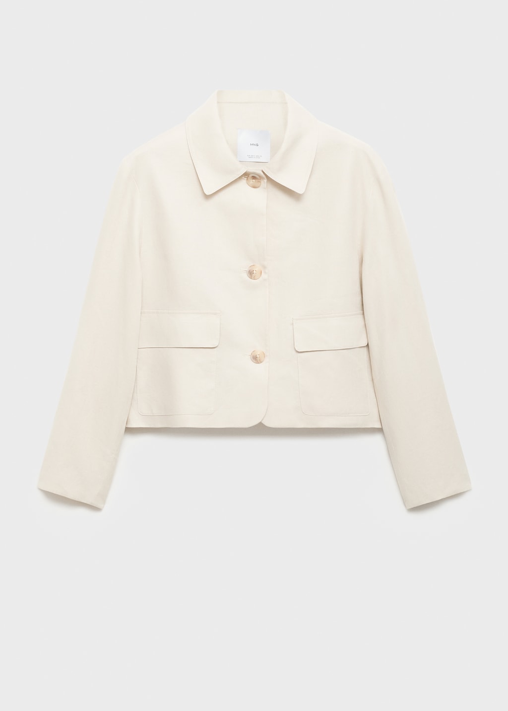 100% linen jacket with zip - Women | MANGO USA
