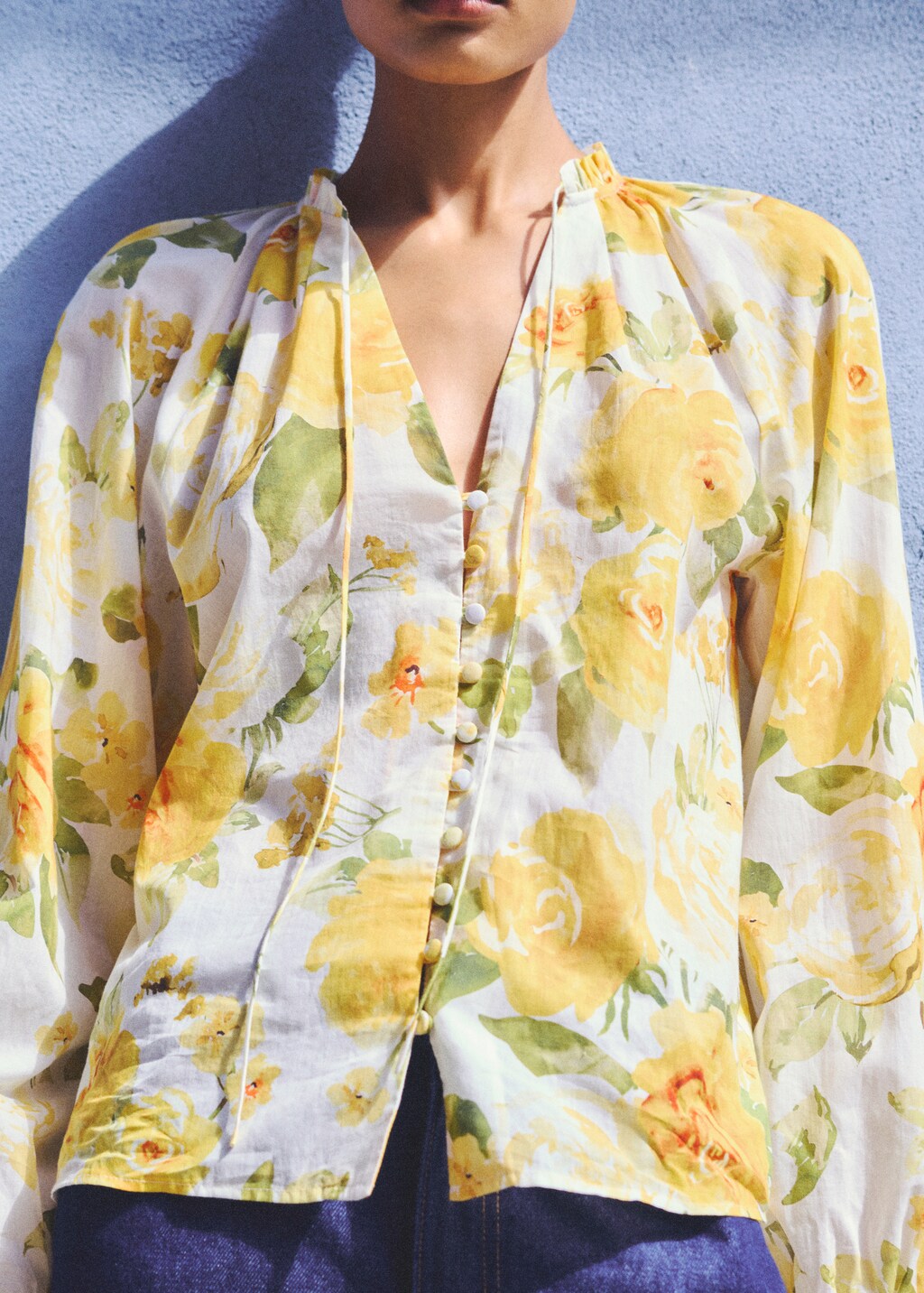 Floral cotton blouse