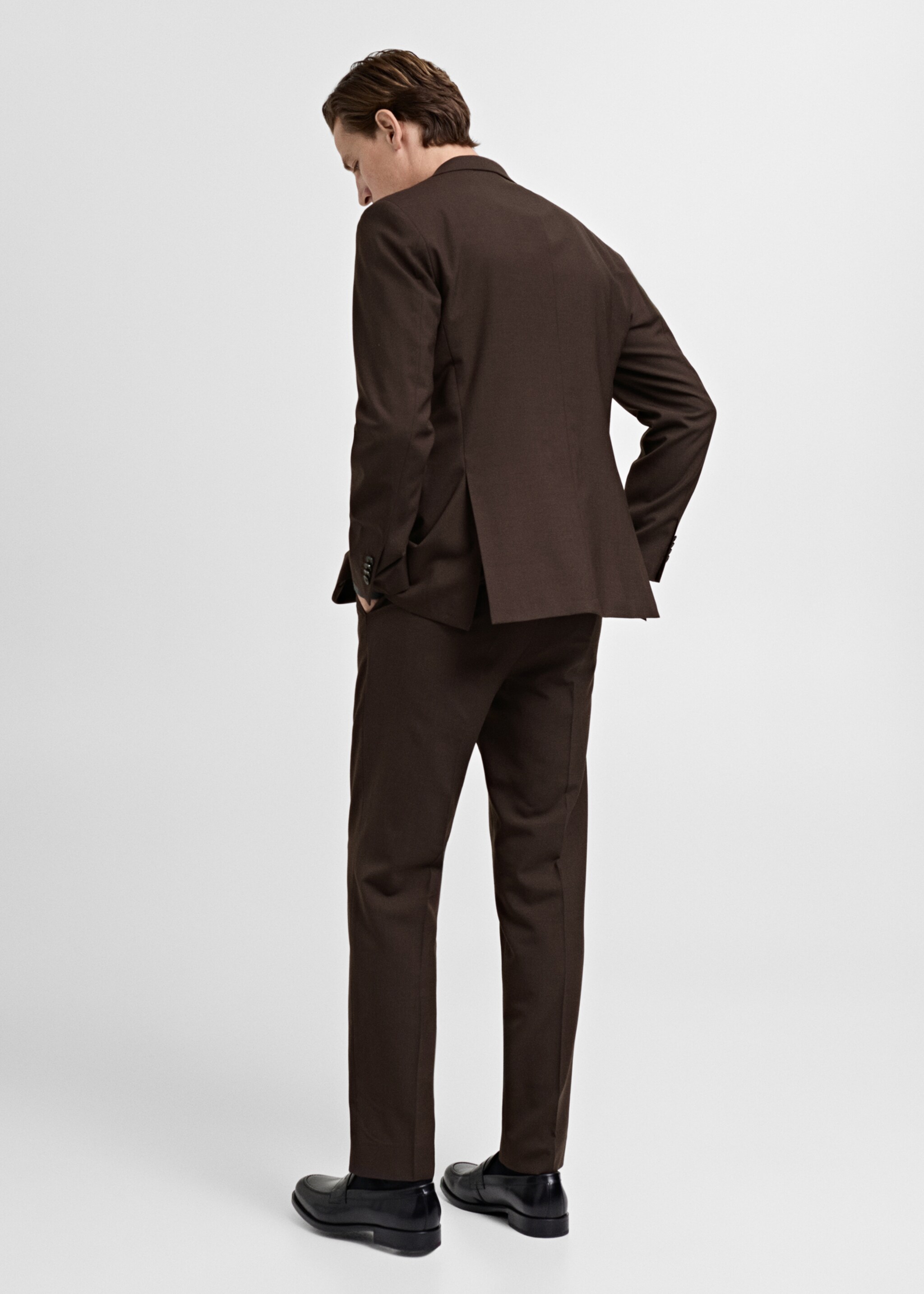 Turin %100 yün blazer ceket - Ürünün arkası, Kahverengi. Ref: 87060618-01.