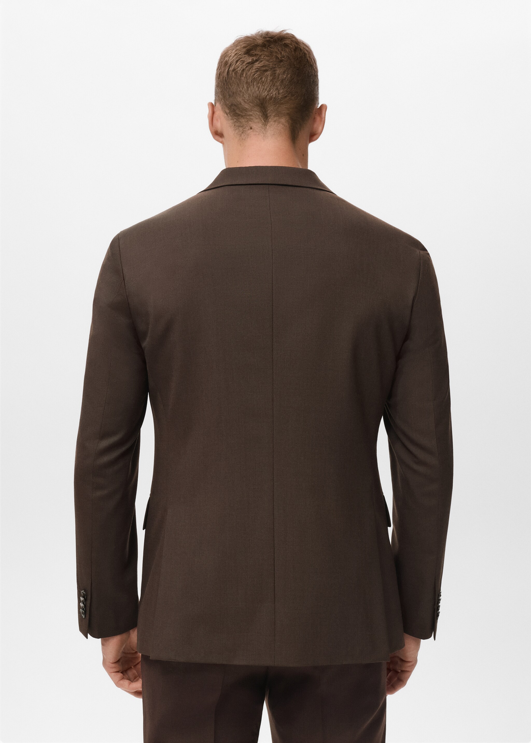 Turin 100% wool suit jacket - Reverse of the article, Brown. Ref: 87060618-02.