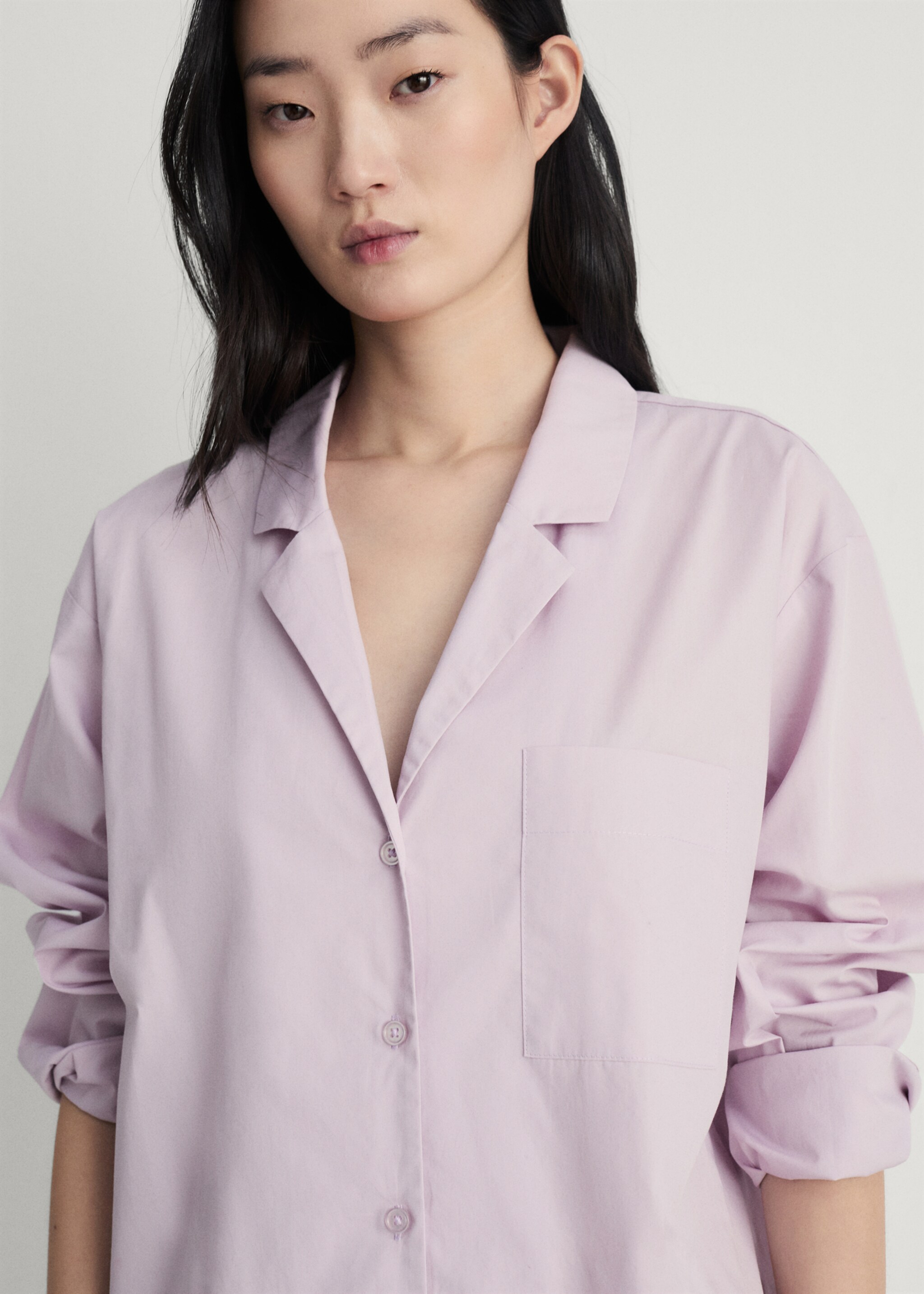 Garment-washed cotton nightgown - Medium plane