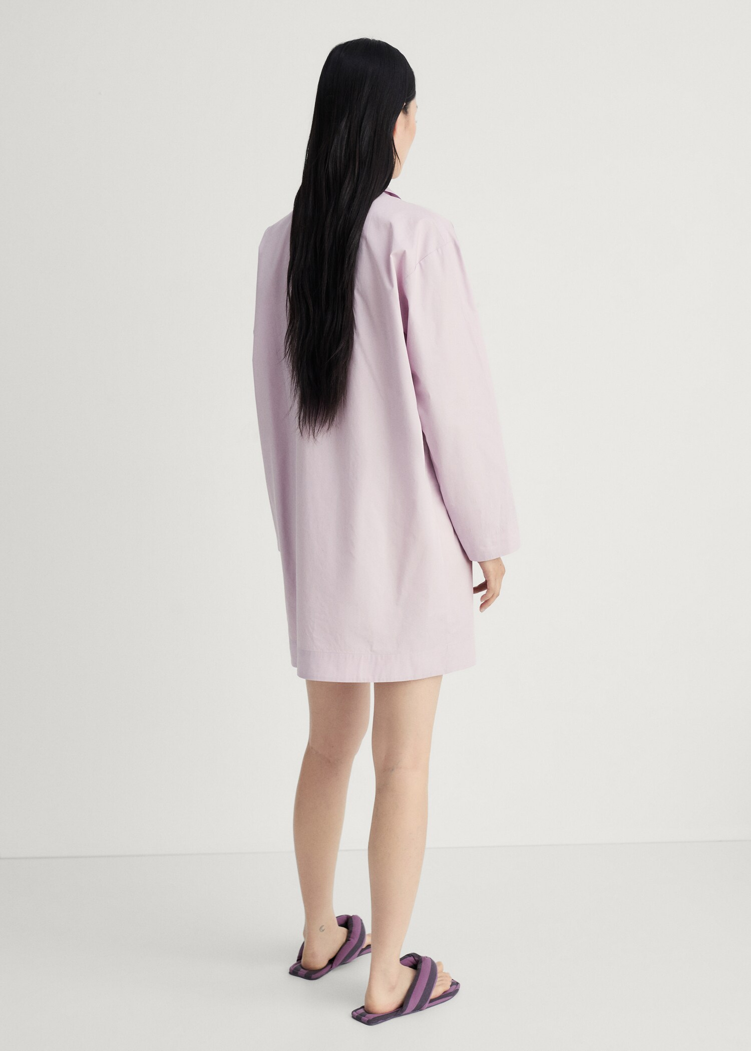 Garment-washed cotton nightgown - Reverse of the article