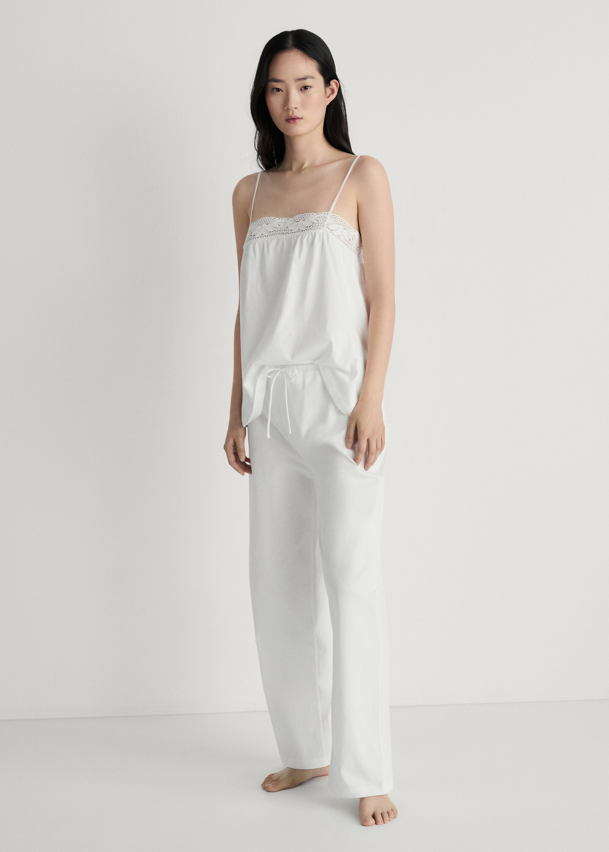 Long cotton trousers - General plane