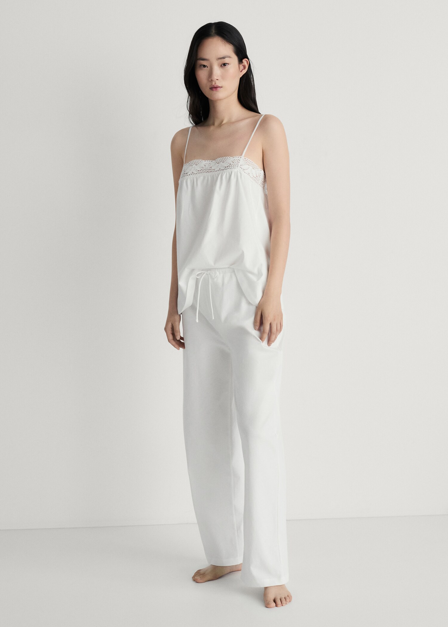 Long cotton trousers - General plane