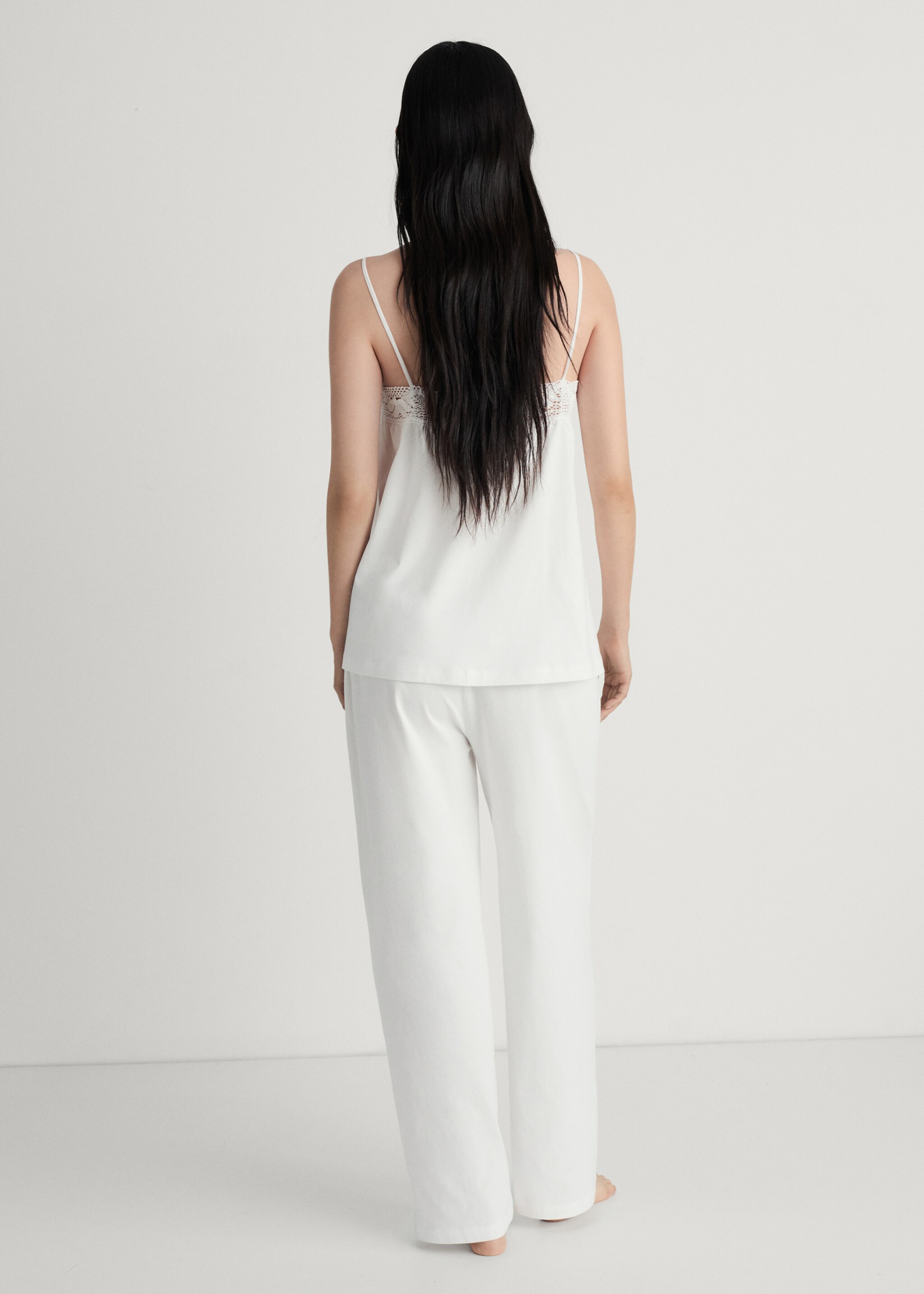 Long cotton trousers - Reverse of the article