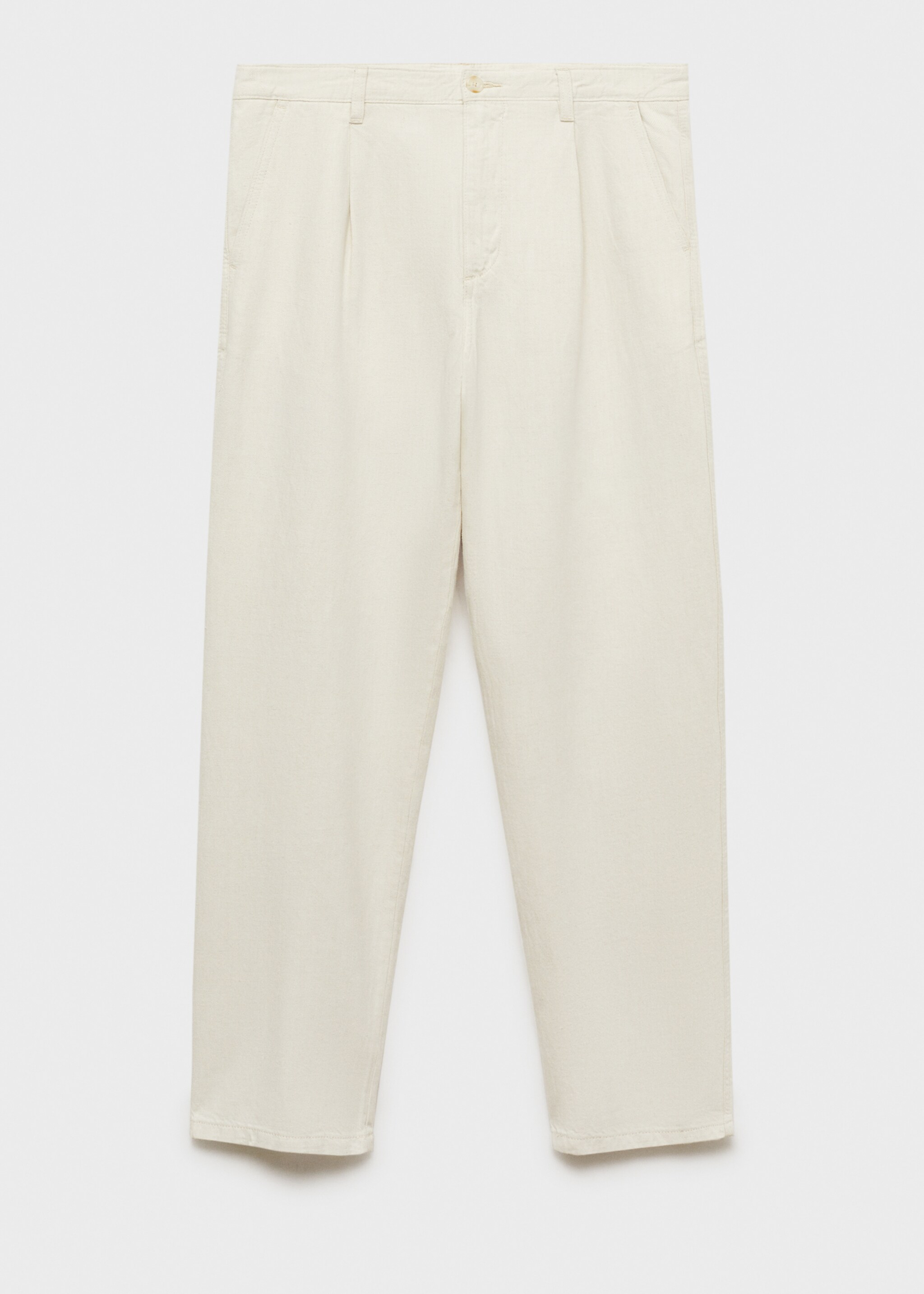 Linen-blend regular-fit pleated jeans - Article without model