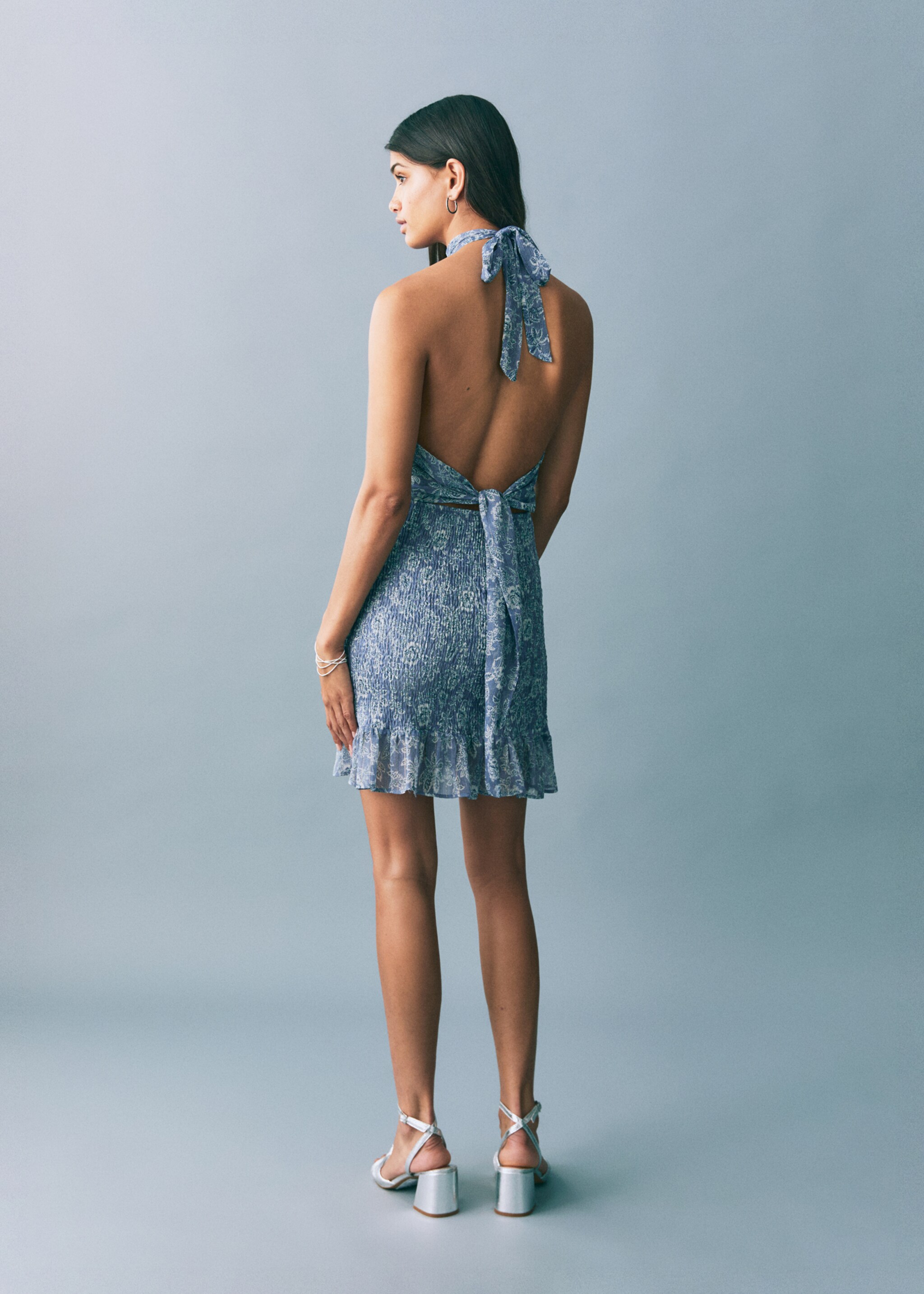 Vestido estampado cuello halter - Reverso del artículo