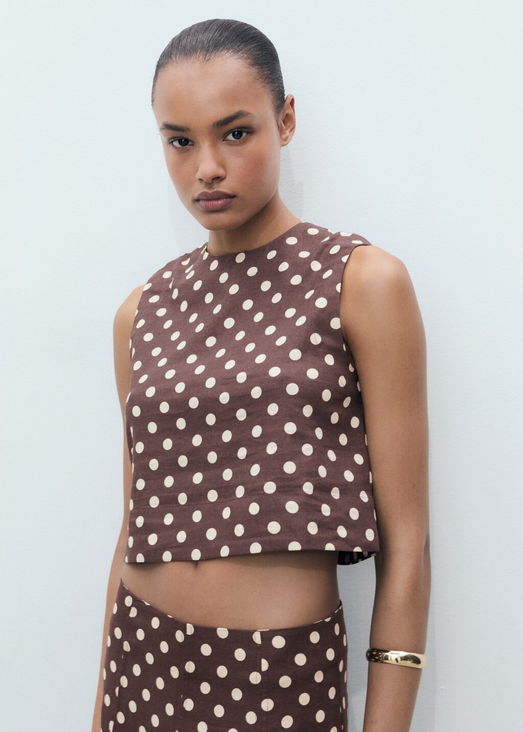 トップス hillda Dot Square Crop Top HILLDA] Dot Square Crop Top (Black) – SellerWork
