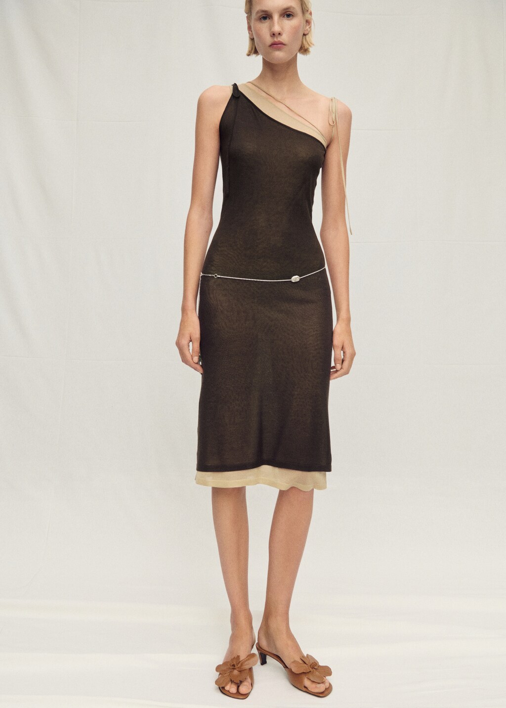 Combined lyocell knitted dress