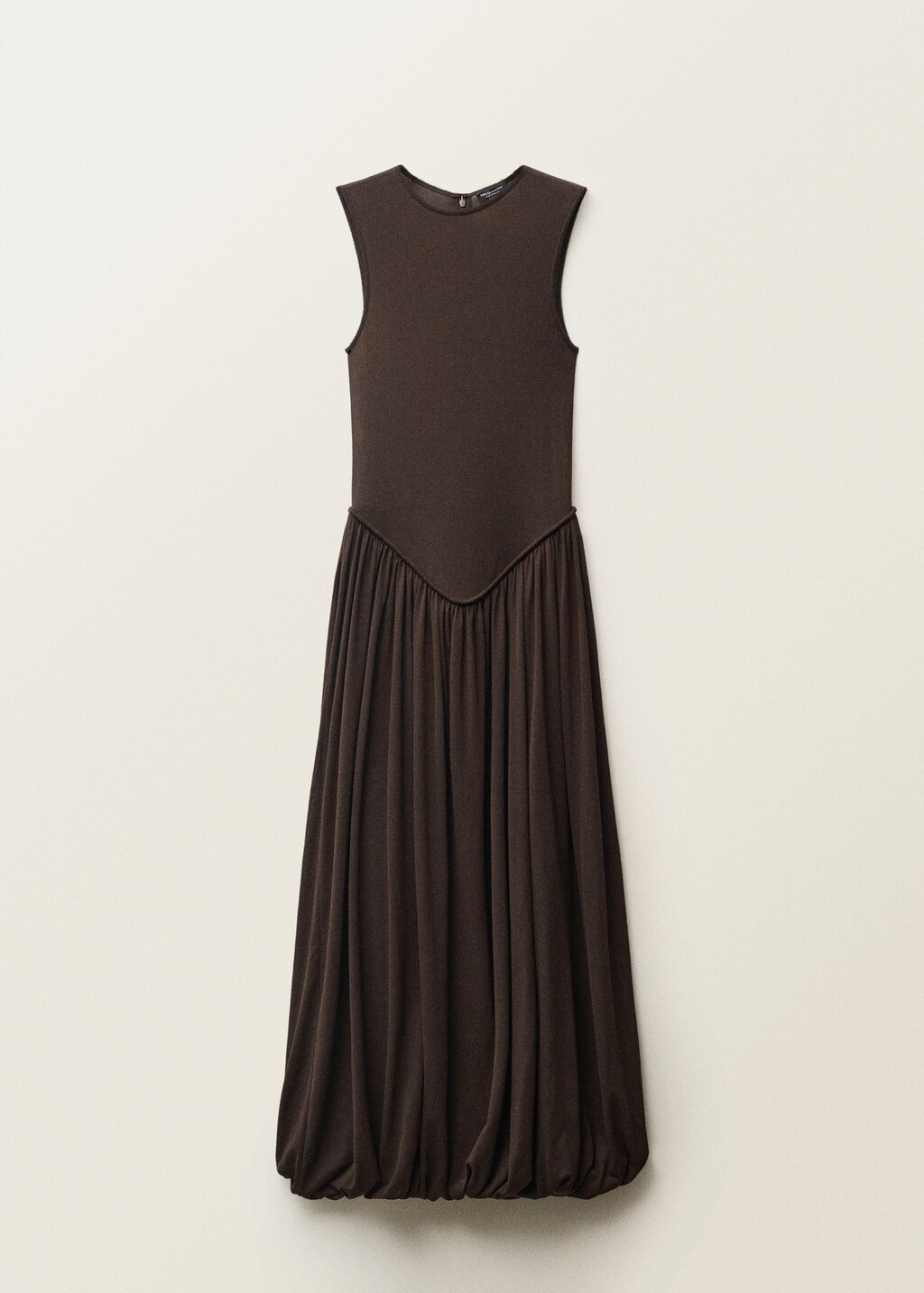 Semi-transparent dress with puffed hem