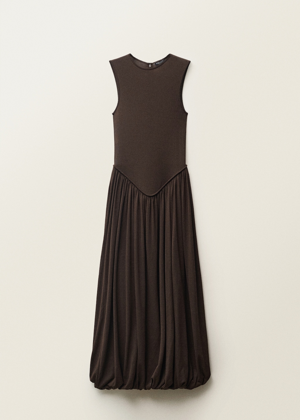 Semi-transparent dress with puffed hem