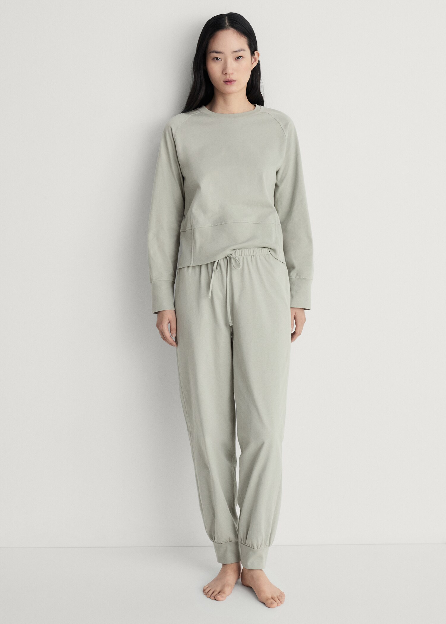 Cotton trousers with soft finish - General plane