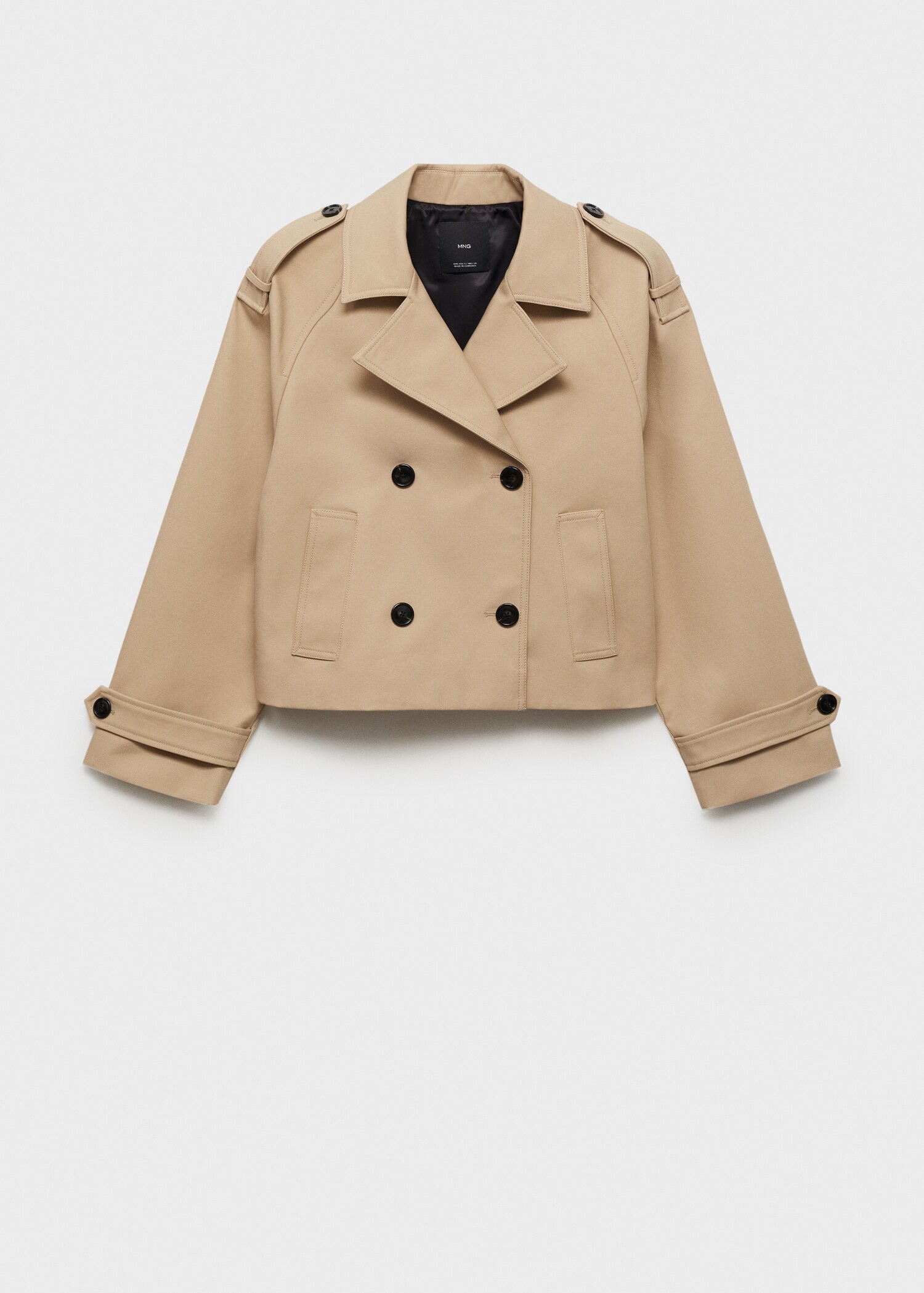 Cotton double-breasted cropped trench coat - Article without model