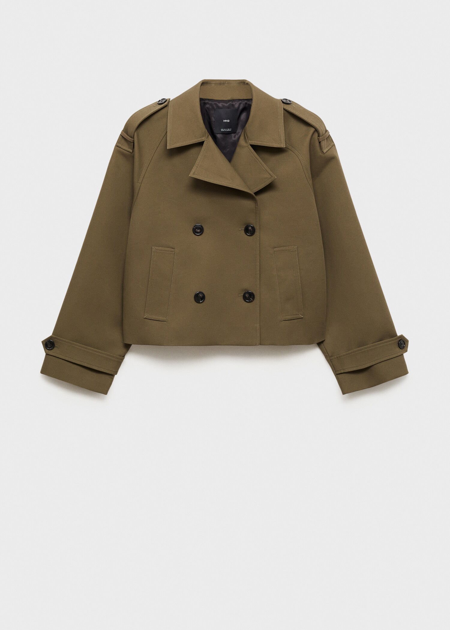 Cotton double-breasted cropped trench coat - Article without model