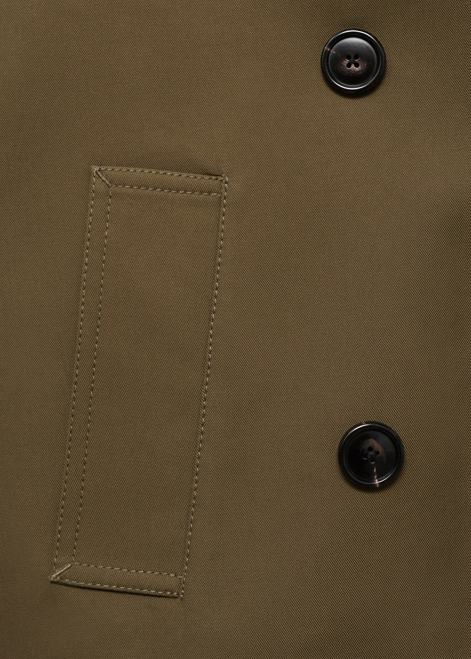 Cotton double-breasted cropped trench coat - Details of the article 0