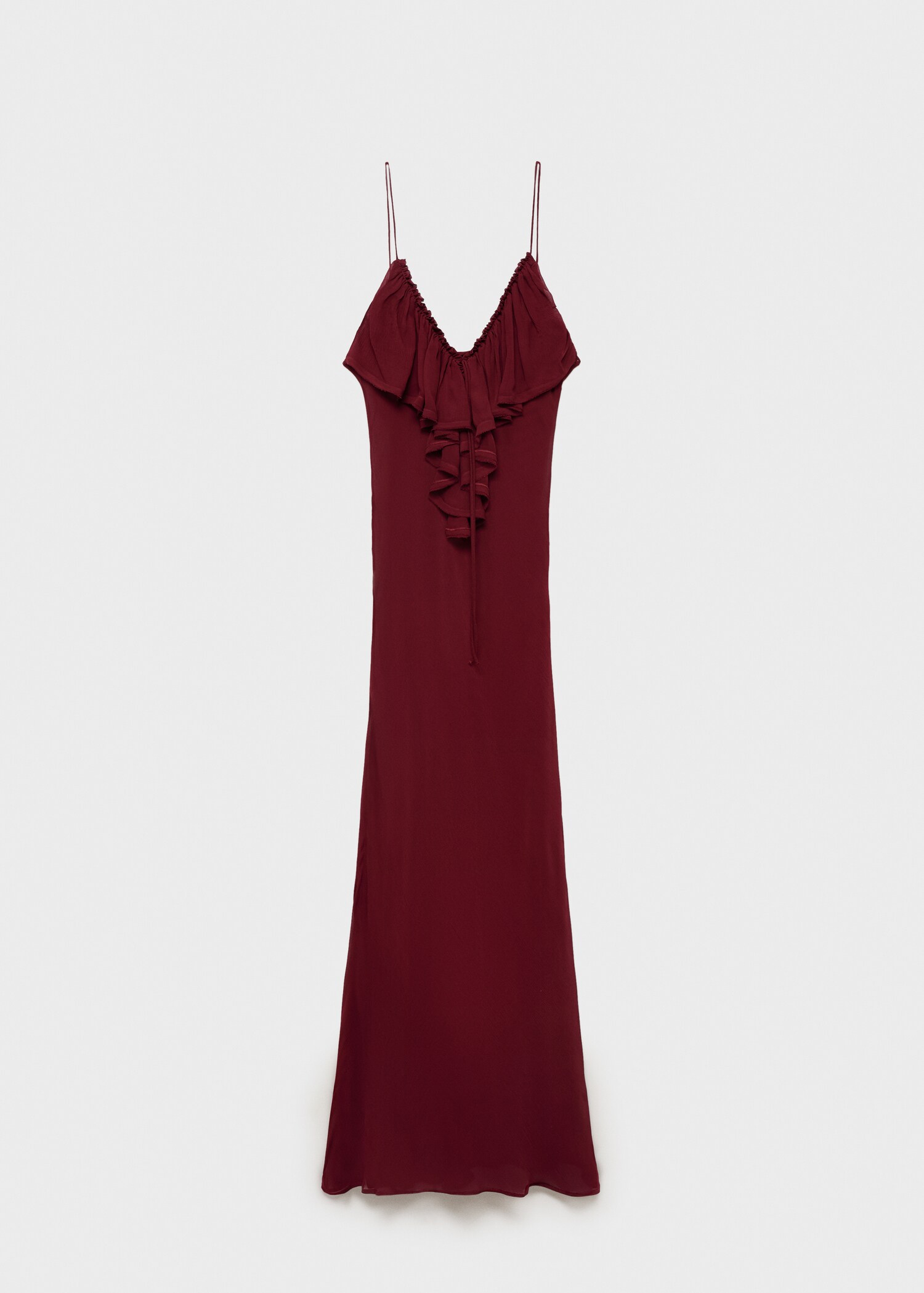 Vestido de chiffon com pormenor de folhos - Artigo sem modelo