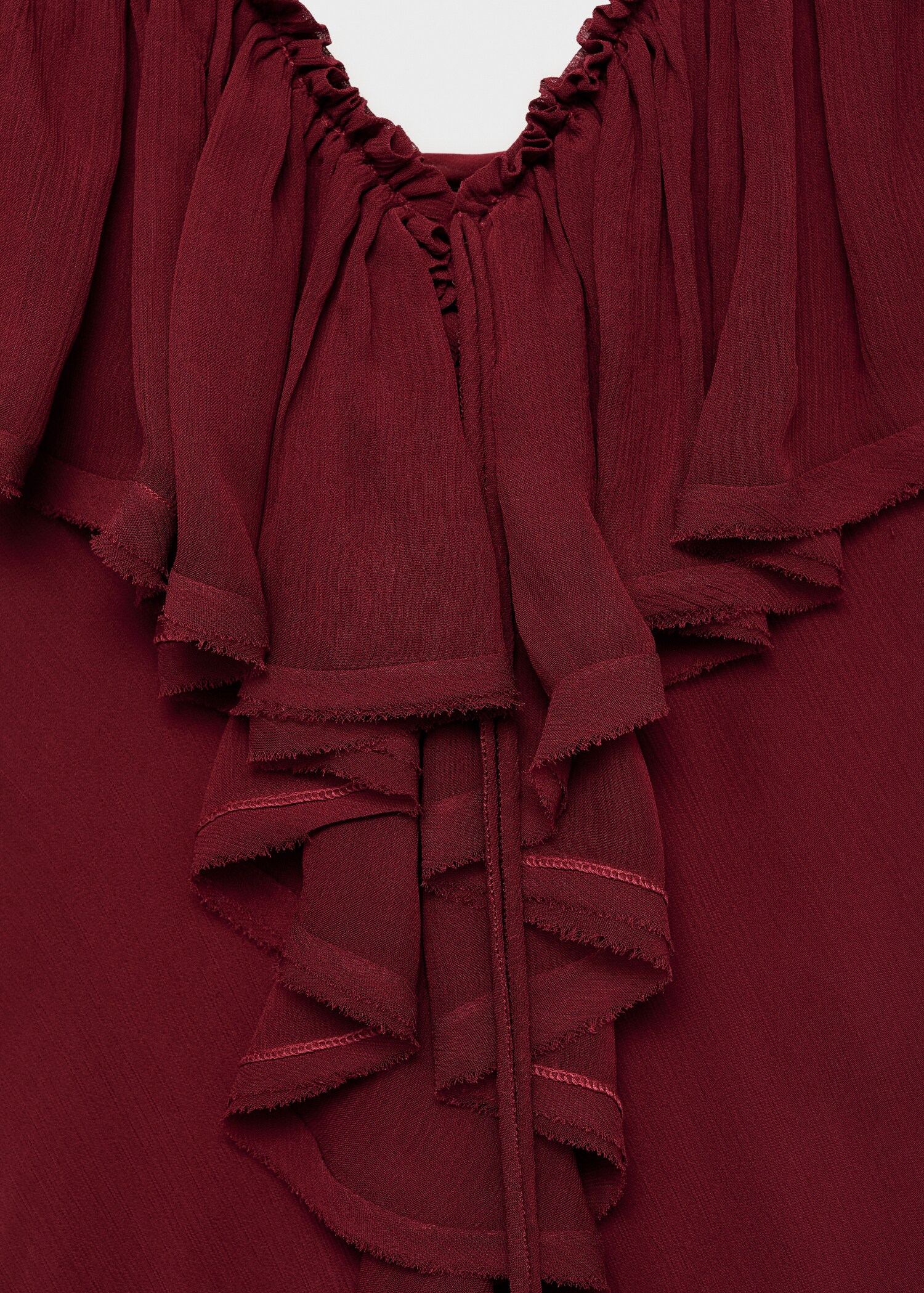 Vestido de chiffon com pormenor de folhos - Pormenor do artigo 8