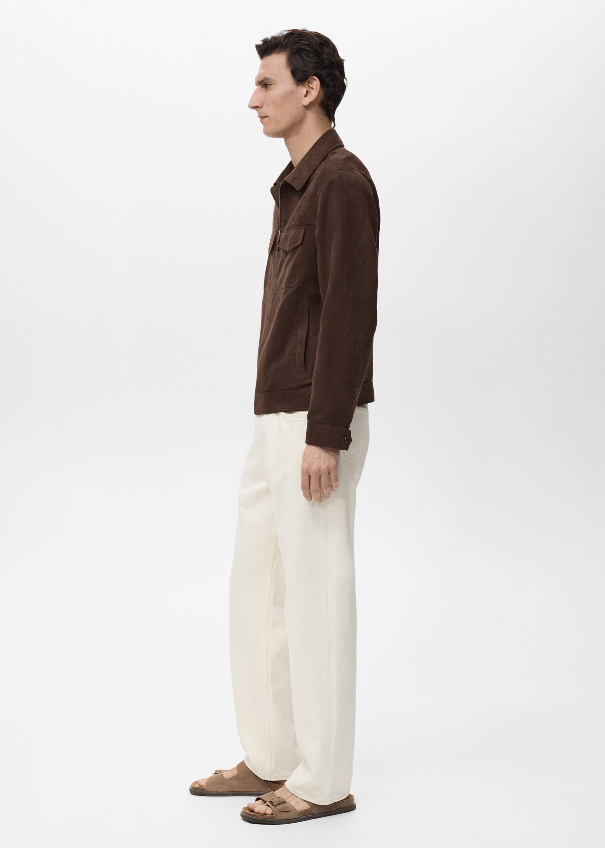 Suede-effect jacket with zip - Details of the article 2
